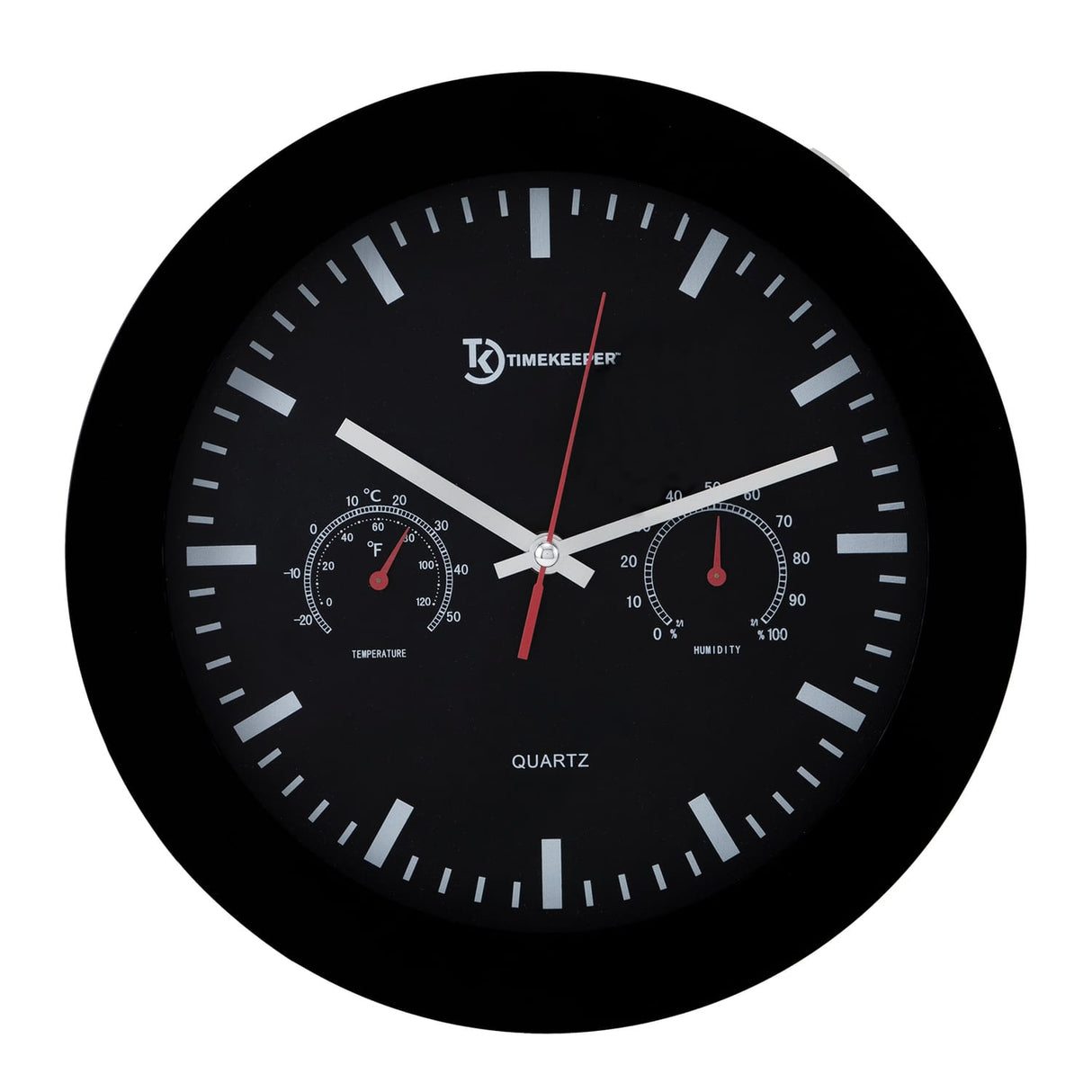 Timekeeper 12" Temperature & Humidity Wall Clock