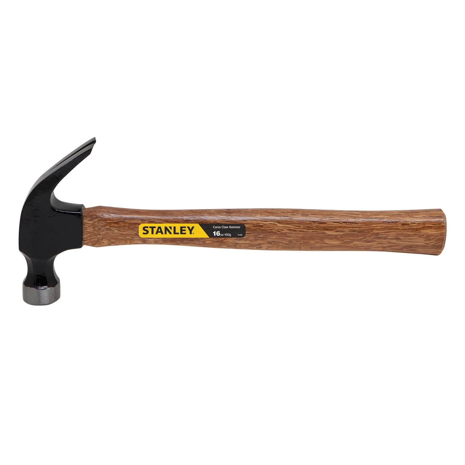 Stanley Curved-Claw Wood-Handled Nailing Hammer, 16 Oz., Brown