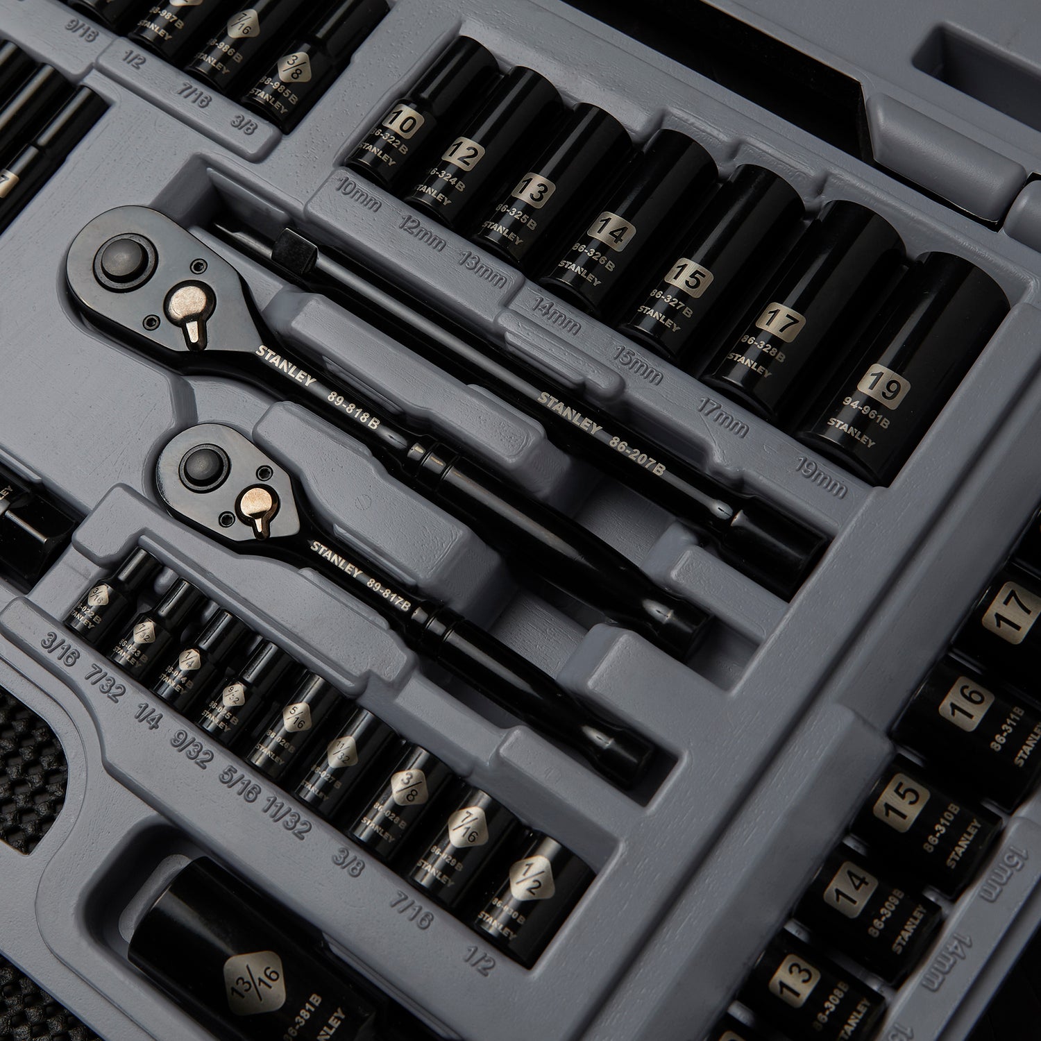Stanley 69-Piece Black-Chrome Socket Set, 92-824