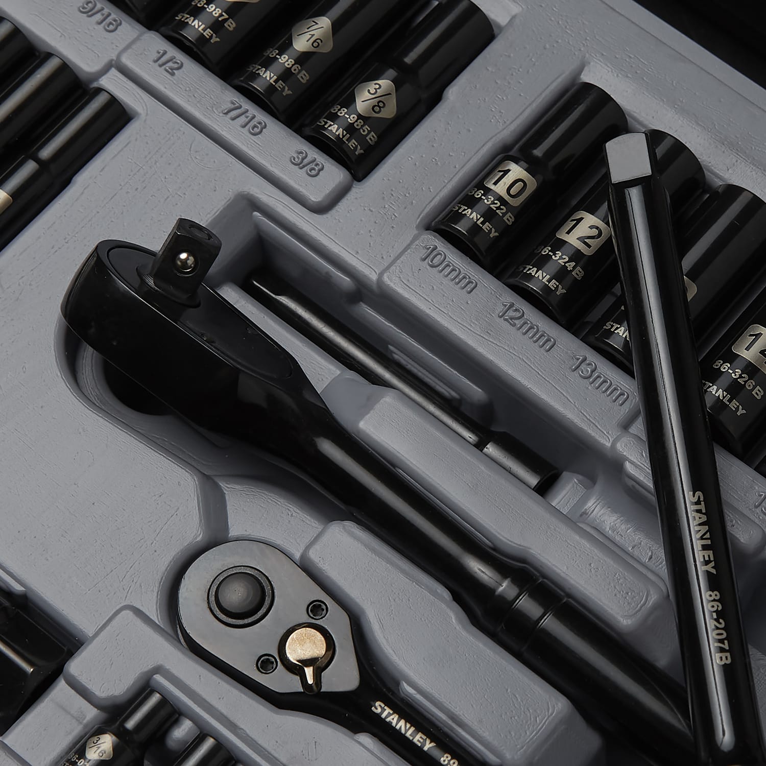 Stanley 69-Piece Black-Chrome Socket Set, 92-824
