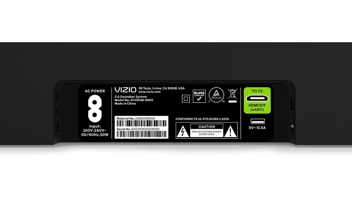 Vizio 2.0 Soundbar, Dolby Atmos, DTS:X, Black - Certified Refurbished