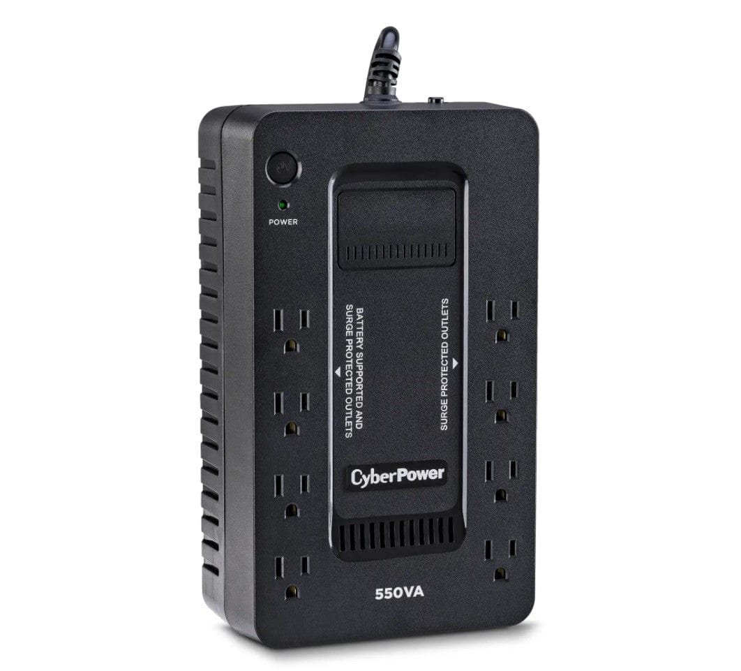 Cyber Power 550VA/330W Battery Backup UPS System with 8 Outlets, Black - Cerified Refurbished