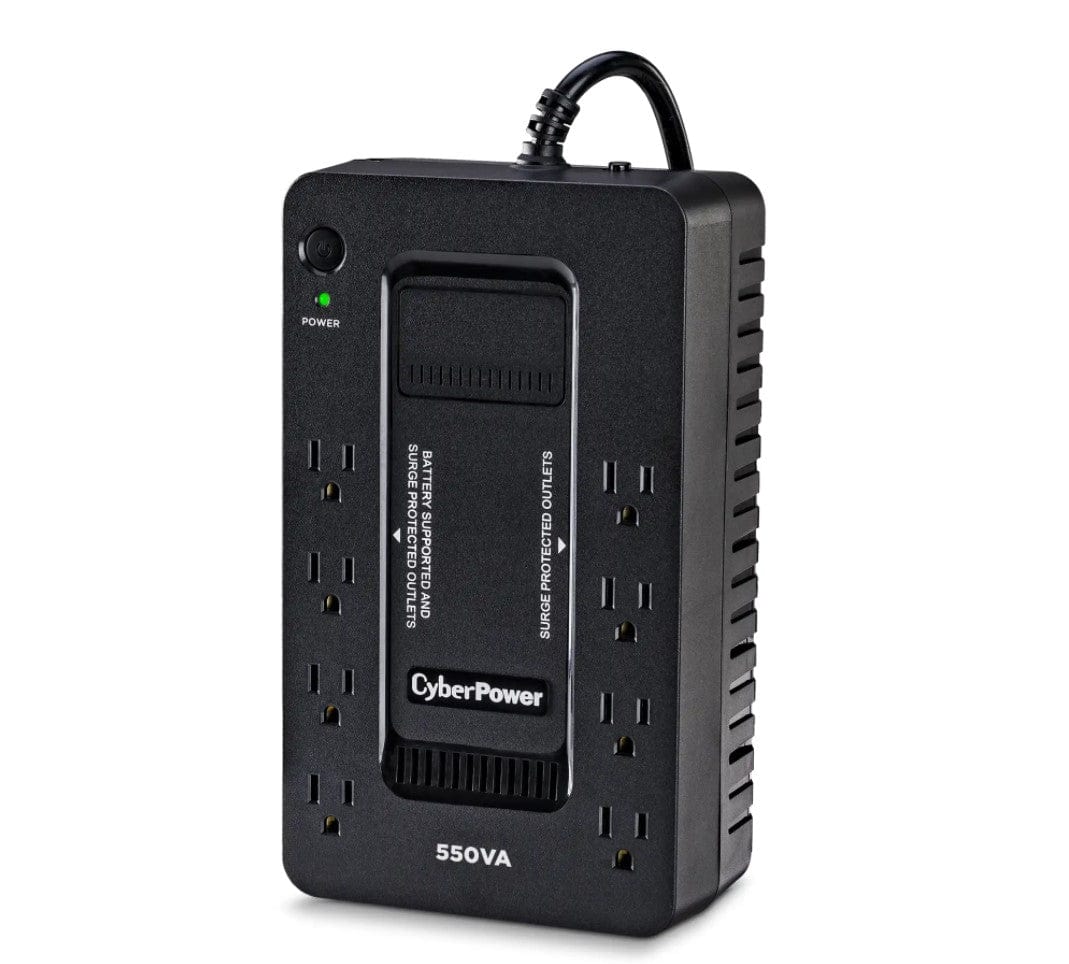 Cyber Power 550VA/330W Battery Backup UPS System with 8 Outlets, Black - Cerified Refurbished