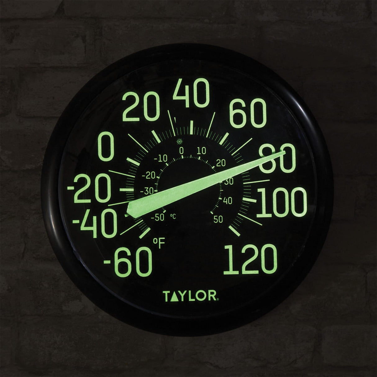 Taylor Precision Products 13.25-Inch Indoor/Outdoor Glow-in-the-Dark Thermometer