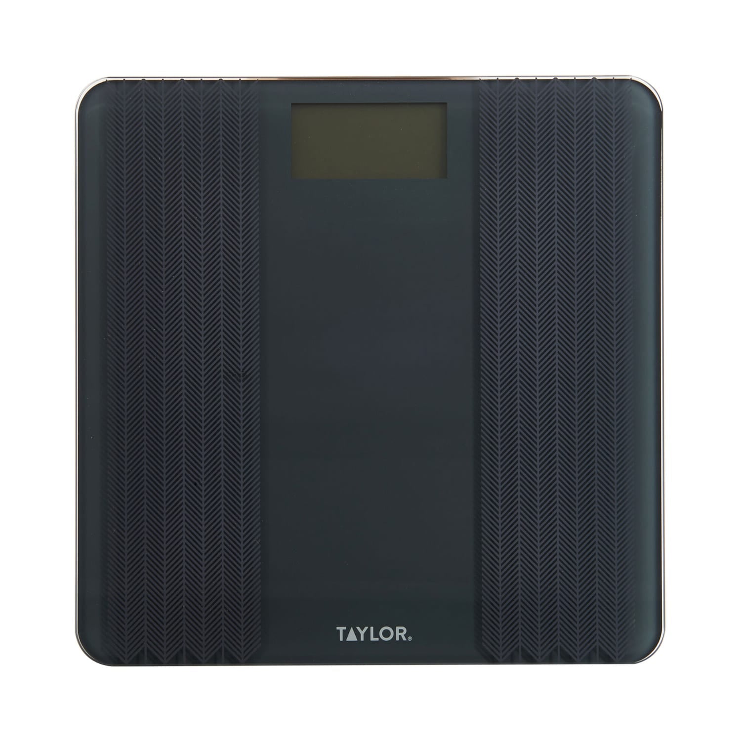 Taylor Precision Products Digital Glass Scale with Textured Herringbone Design, 500-Lb. Capacity