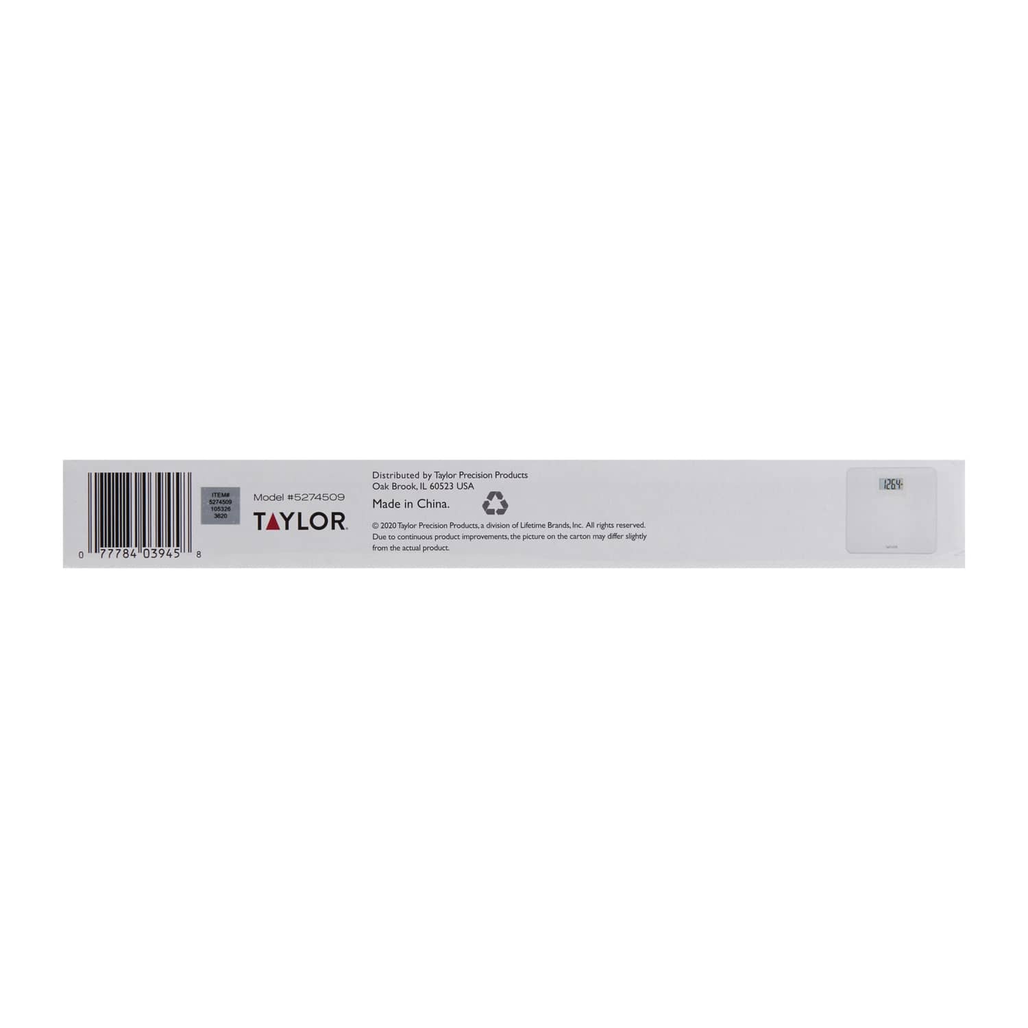 Taylor Precision Products Digital Plastic Bath Scale, White, 330-Lb. Capacity