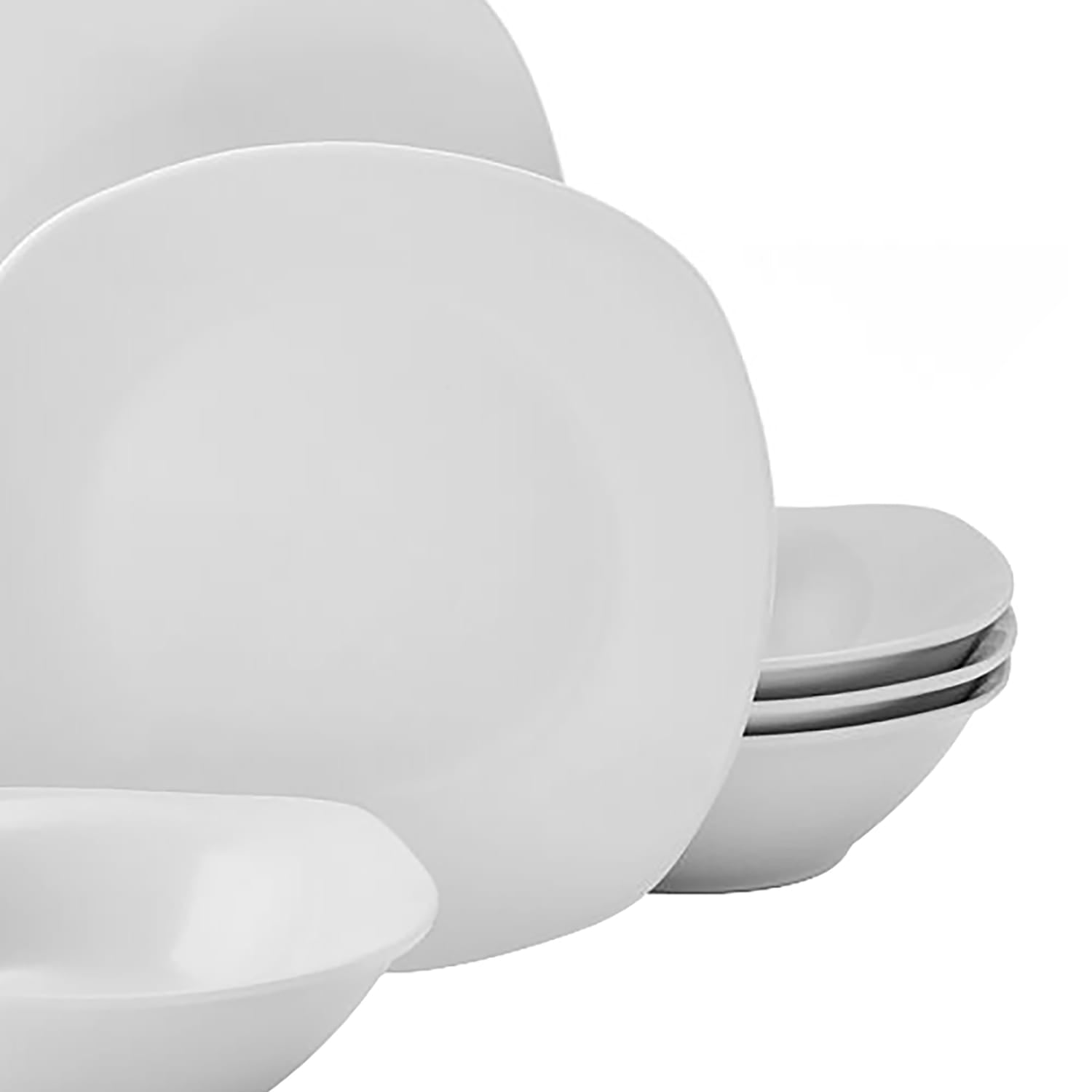Studio Nova 12-Piece Square Porcelain Dinnerware Set, Tara White