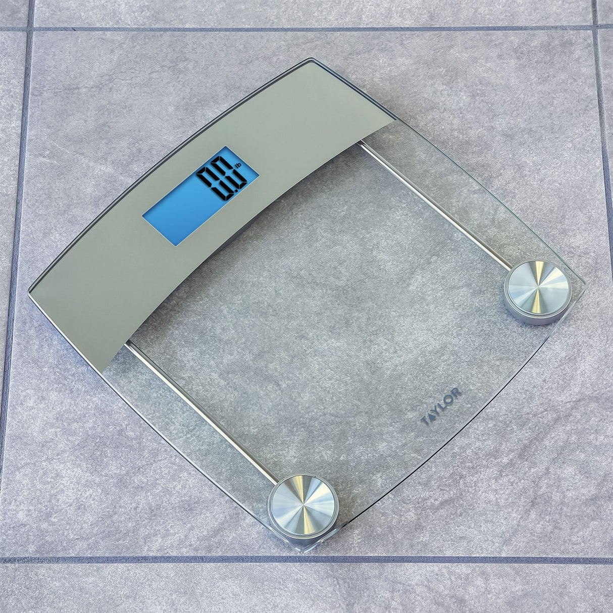 Taylor Precision Products Digital Glass Bathroom Scale with Stainless Steel Accents, 440-Lb. Capacity