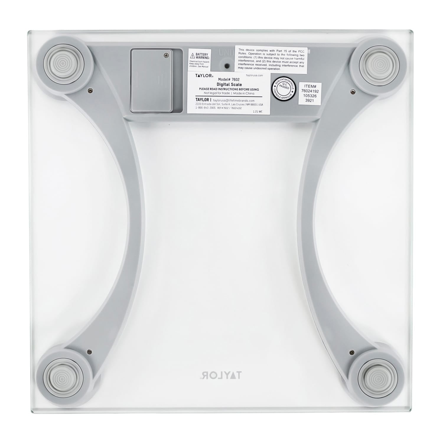 Taylor Precision Products Instant Read 400-lb Capacity Glass and Metallic Bathroom Scale