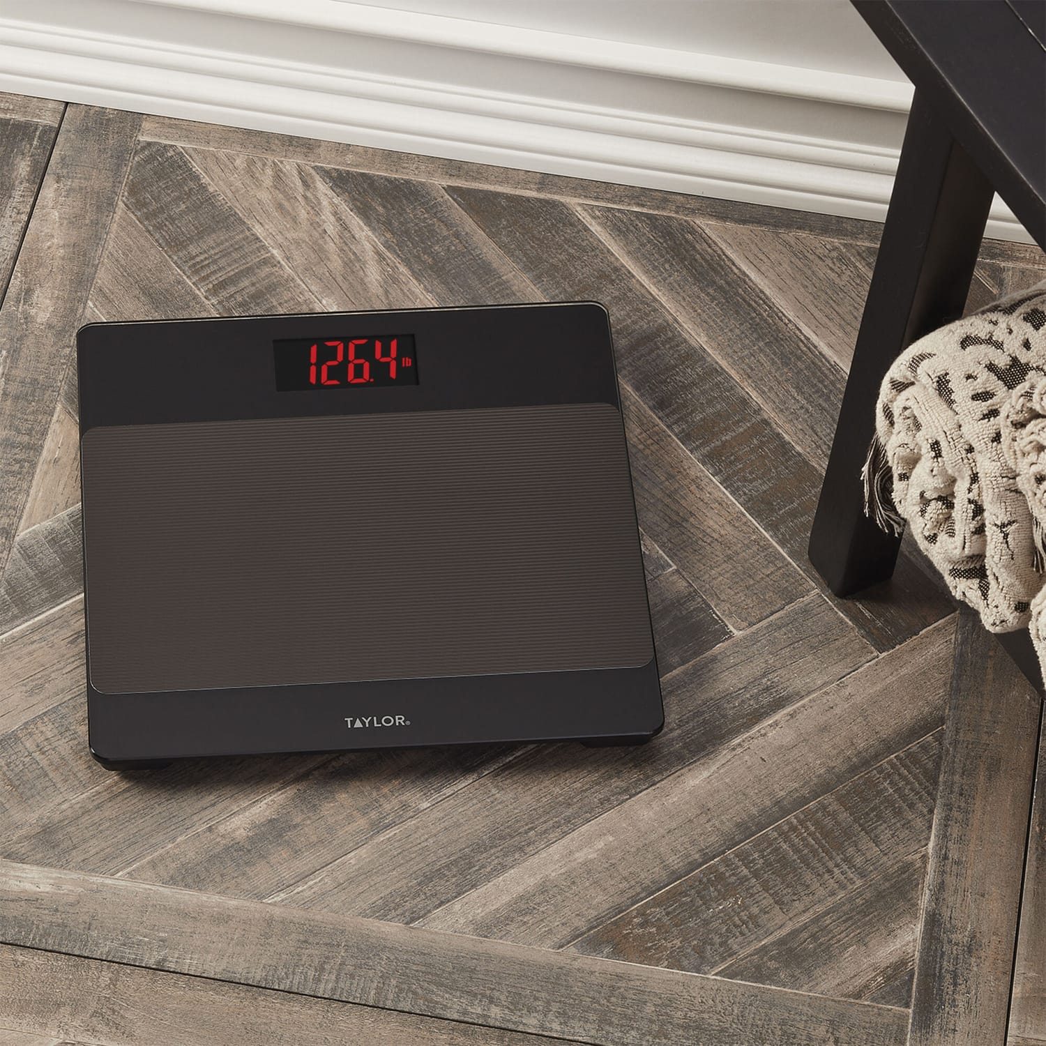 Taylor Precision Products Digital Glass Nonslip-Platform Bathroom Scale, 400-Lb. Capacity