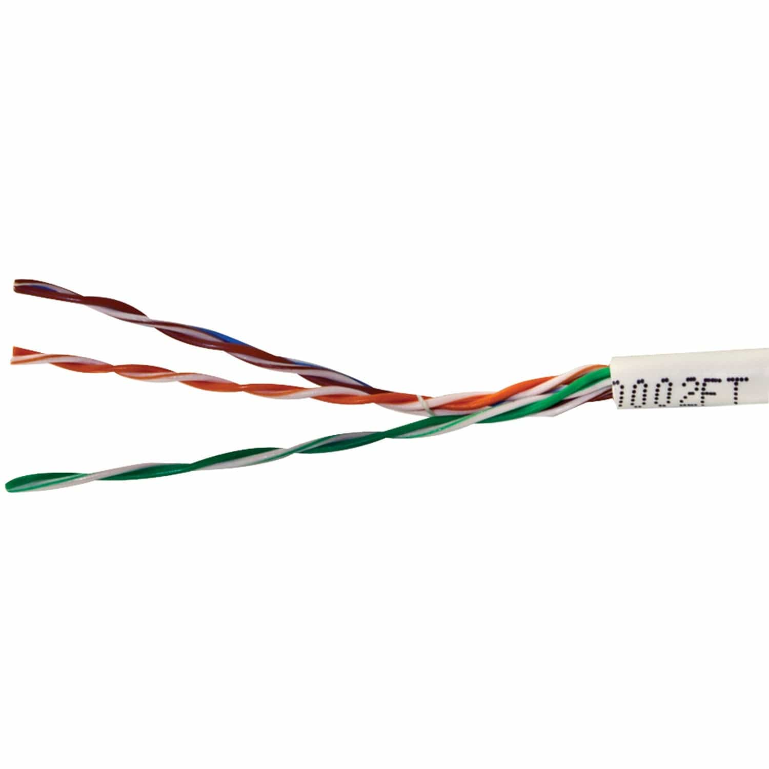Vericom CAT-5E U/UTP Solid Riser CMR Cable, 1000 Ft., White