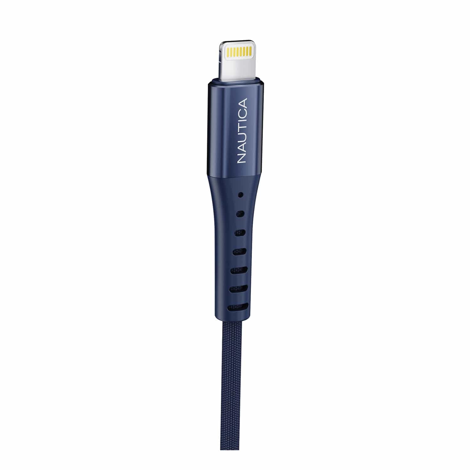 Nautica 4-Ft. 12-Watt USB-A to Lightning Cable, MFi Certified, Urban CB105, Navy