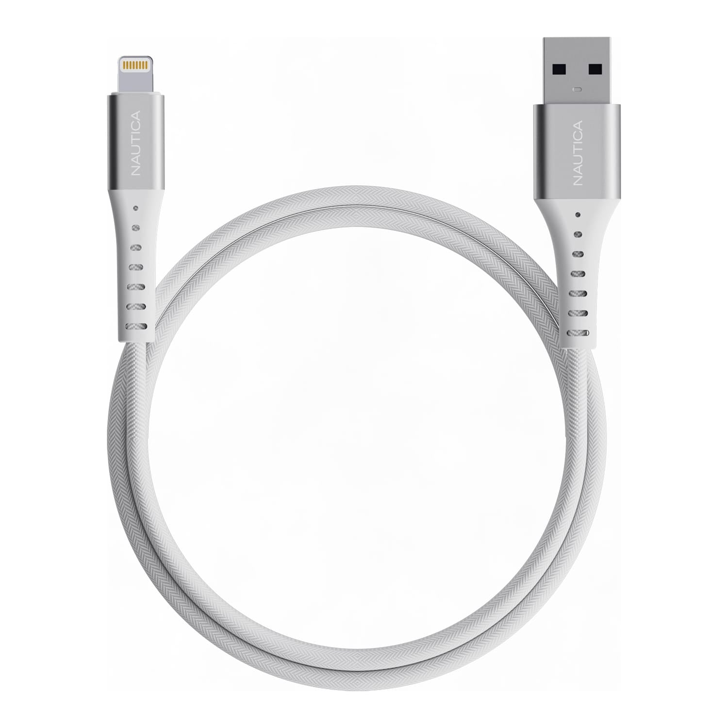 Nautica 4-Ft. 12-Watt USB-A to Lightning Cable, MFi Certified, Urban CB105, White
