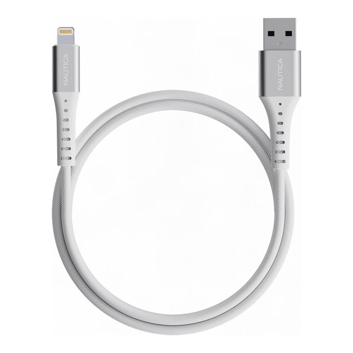 Nautica 4-Ft. 12-Watt USB-A to Lightning Cable, MFi Certified, Urban CB105, White
