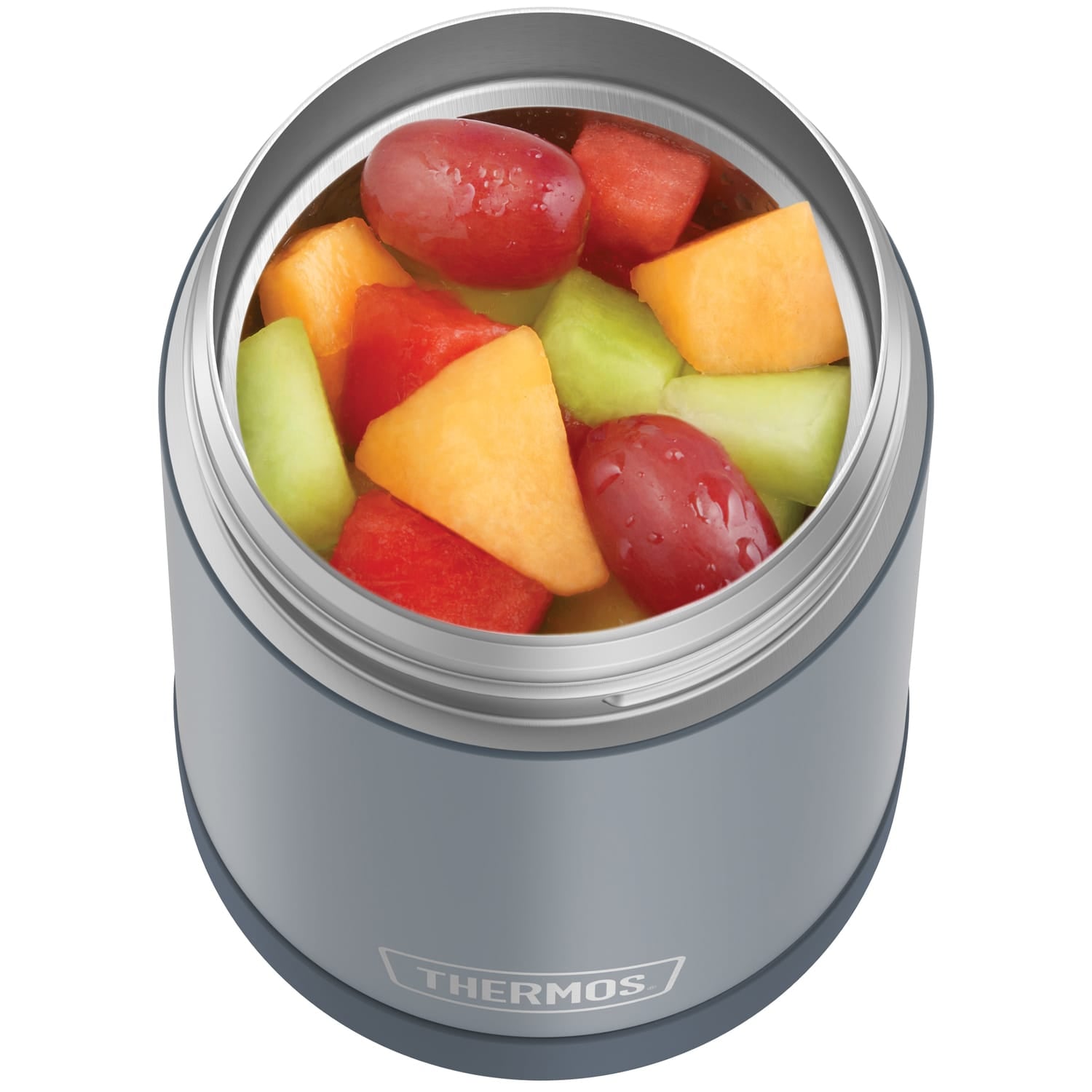Thermos 16-Ounce FUNtainer Vacuum-Insulated Stainless Steel Food Jar with Folding Spoon, Stone Slate