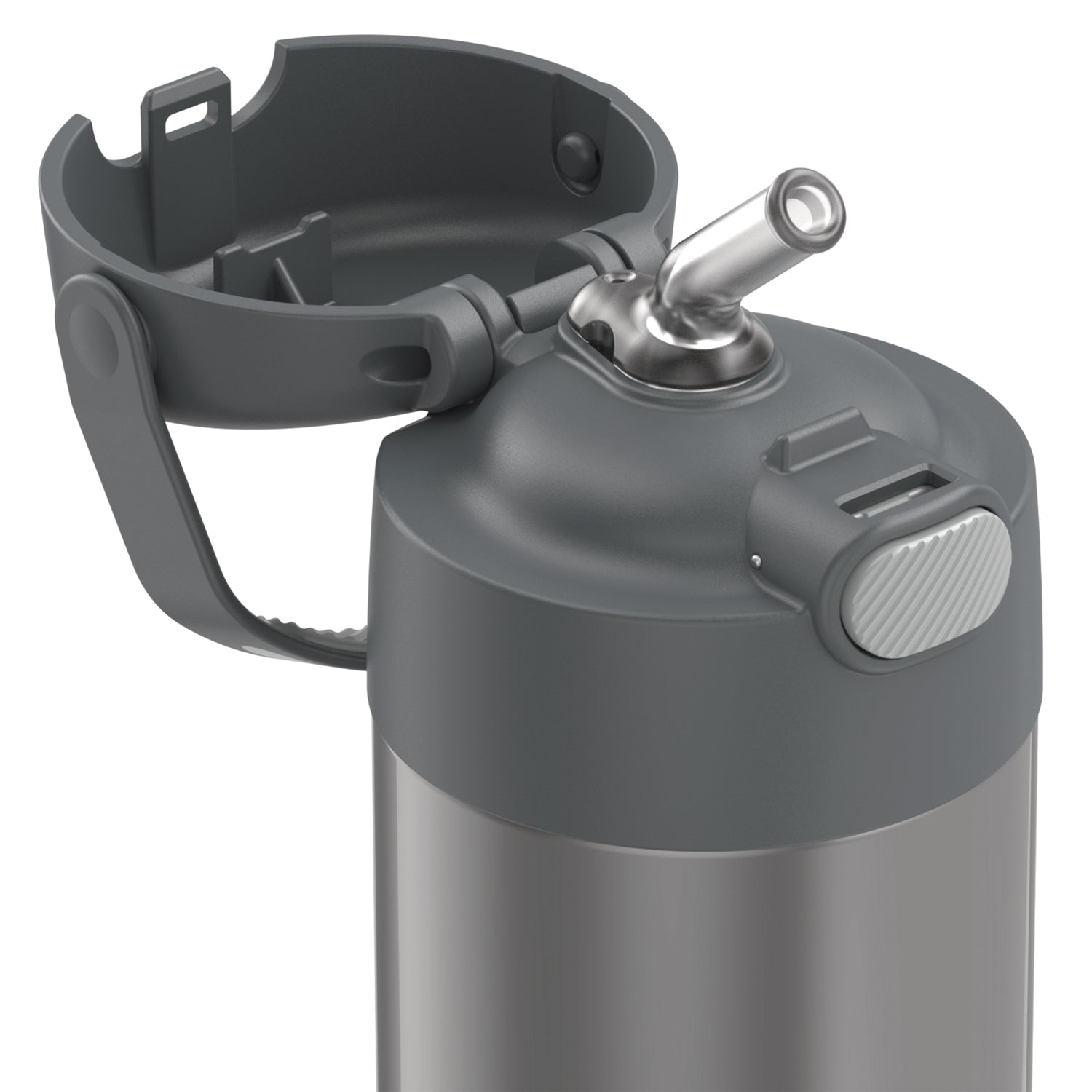 Thermos 12-Ounce FUNtainer Vacuum-Insulated Stainless Steel Bottle, Gray