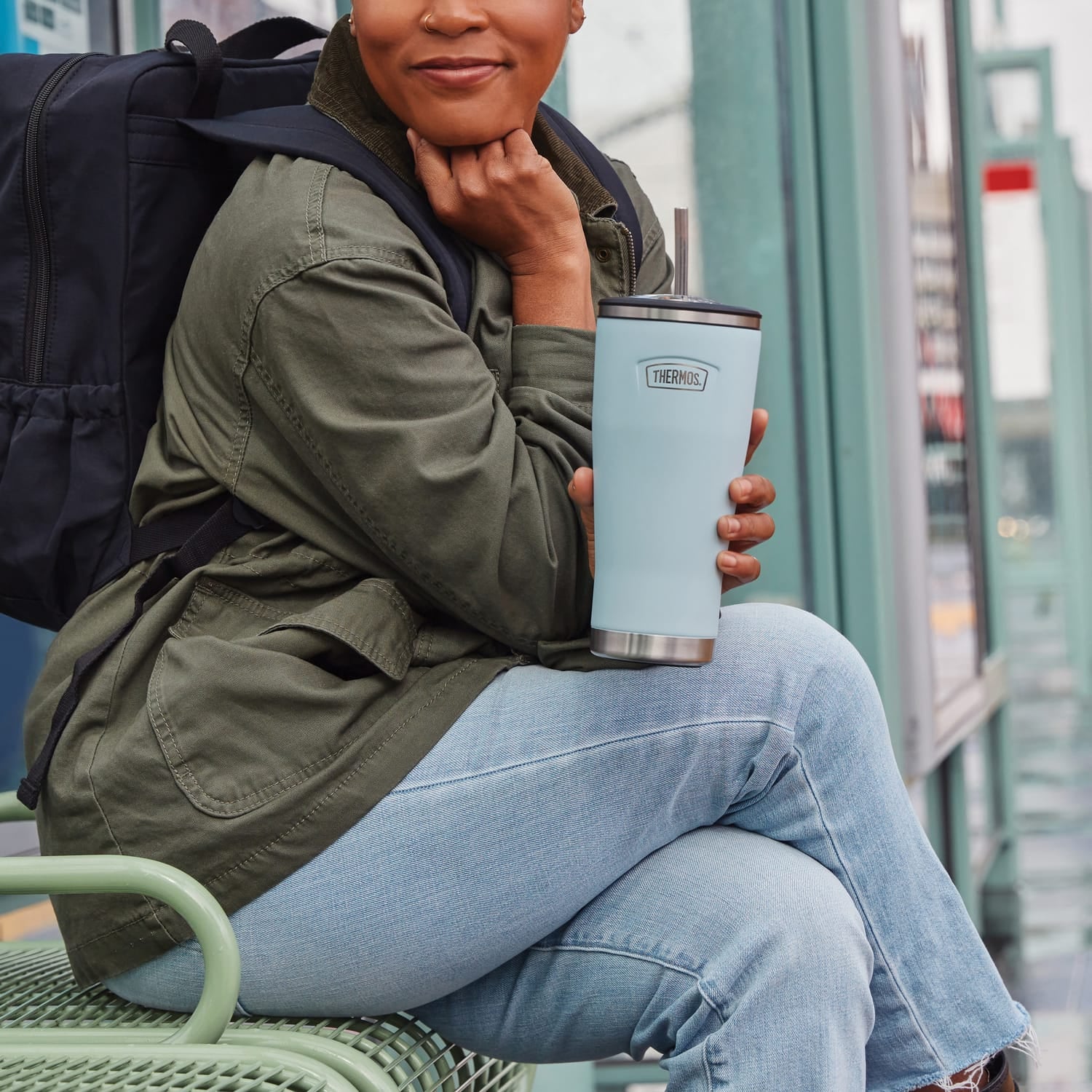 Thermos Icon 24-Oz. Cold Stainless Steel Tumbler with Straw, Glacier