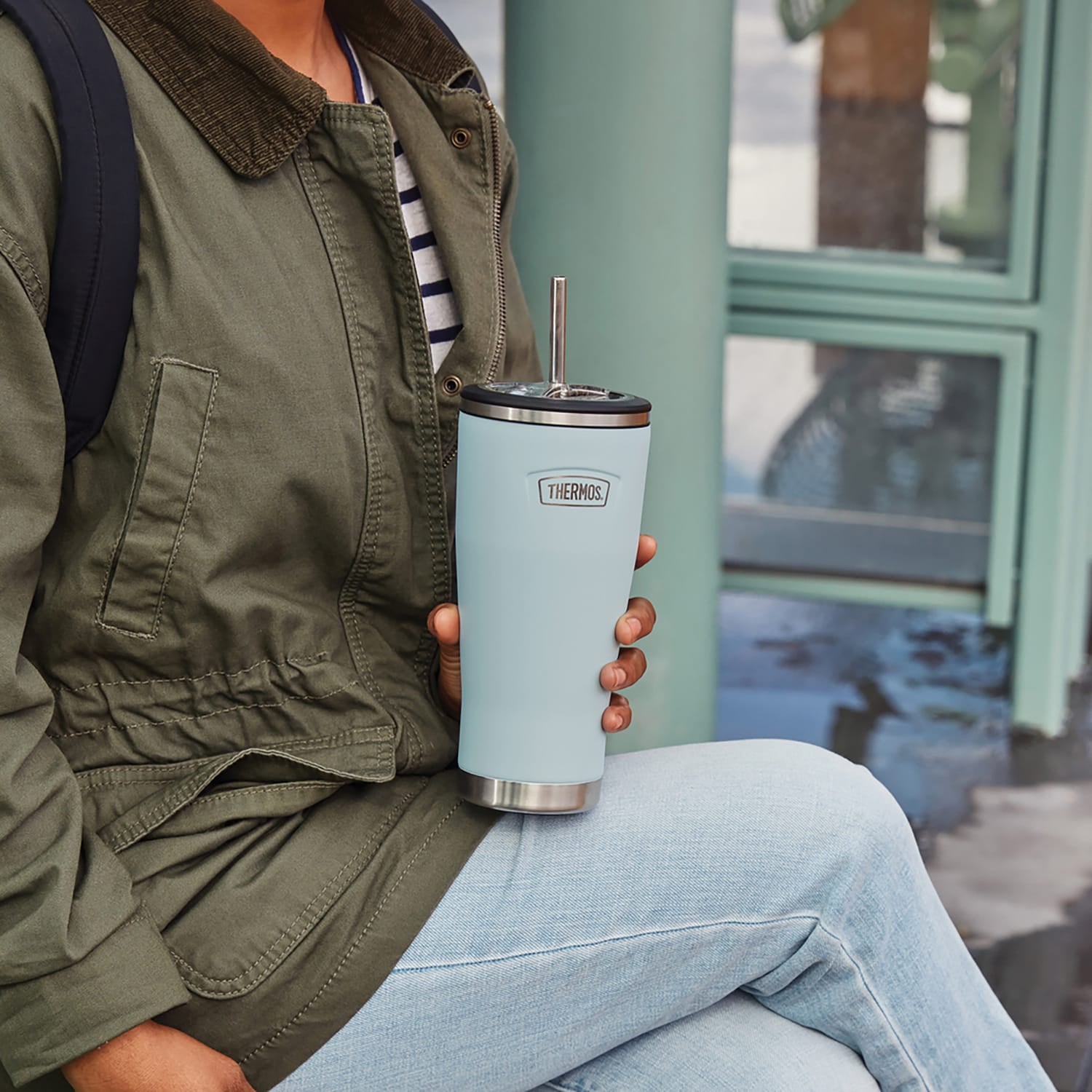 Thermos Icon 24-Oz. Cold Stainless Steel Tumbler with Straw, Glacier