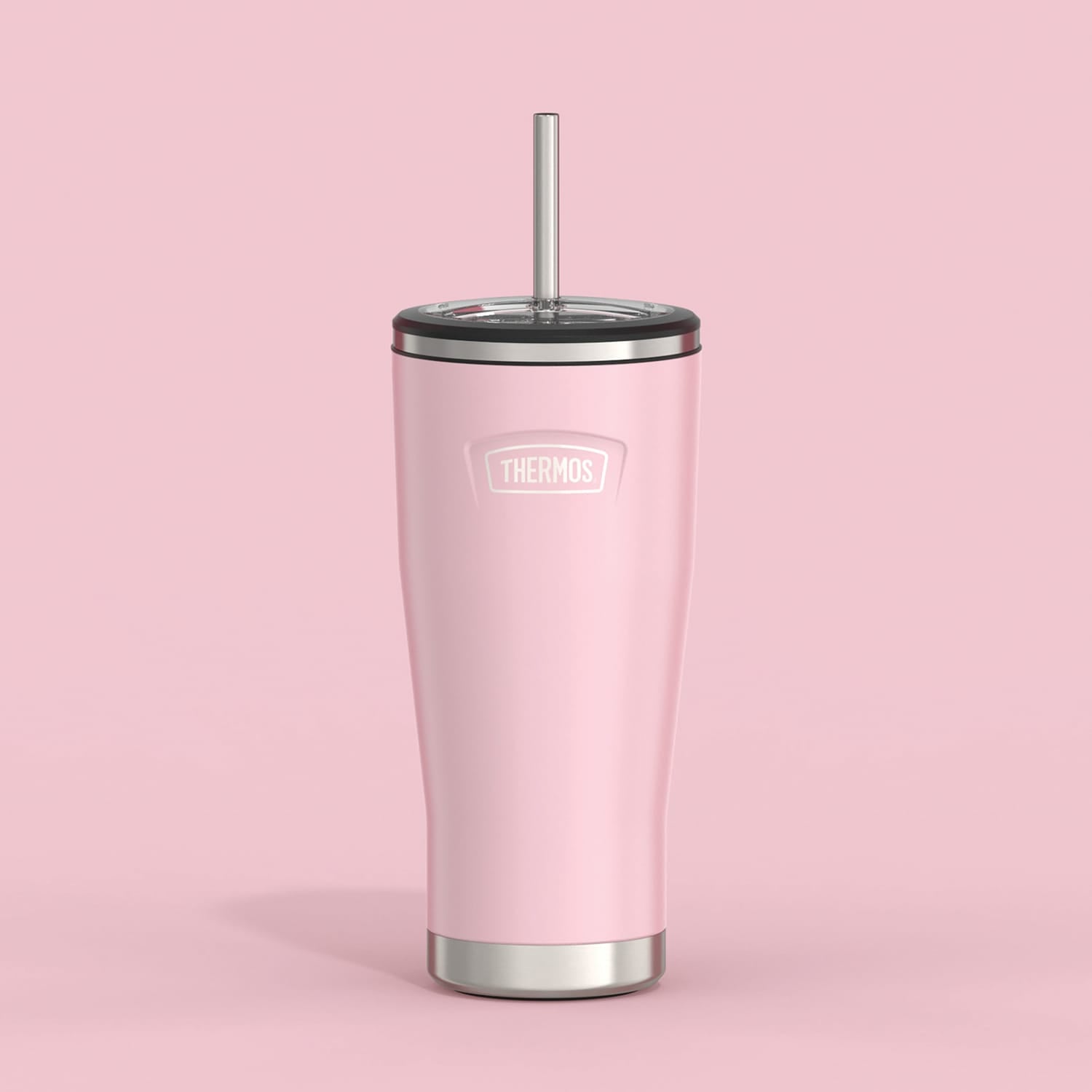 Thermos Icon 24-Oz. Cold Stainless Steel Tumbler with Straw, Sunset Pink