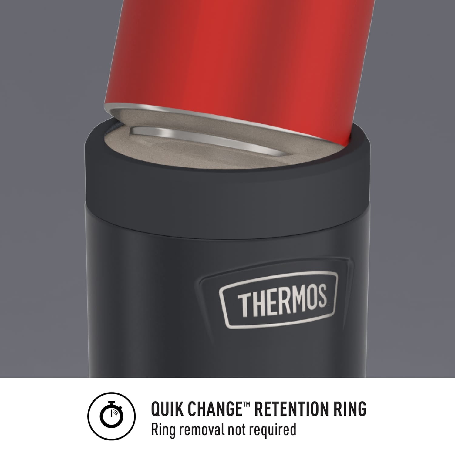 Thermos Icon Series Stainless Steel 12-Oz.-Slim-Can Beverage Insulator, Granite