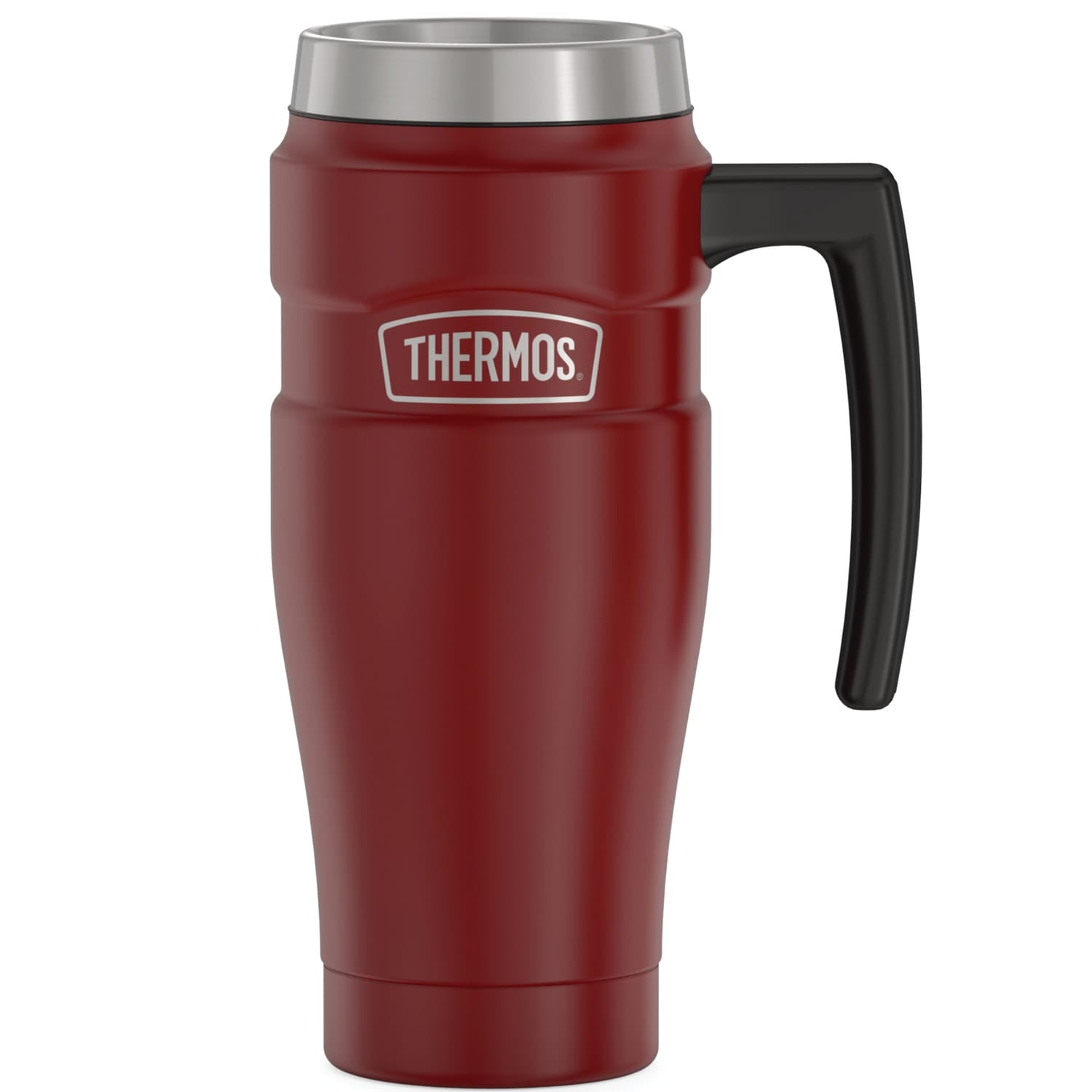 Thermos 16-Ounce Stainless King Vacuum-Insulated Stainless Steel Travel Mug, Matte Red