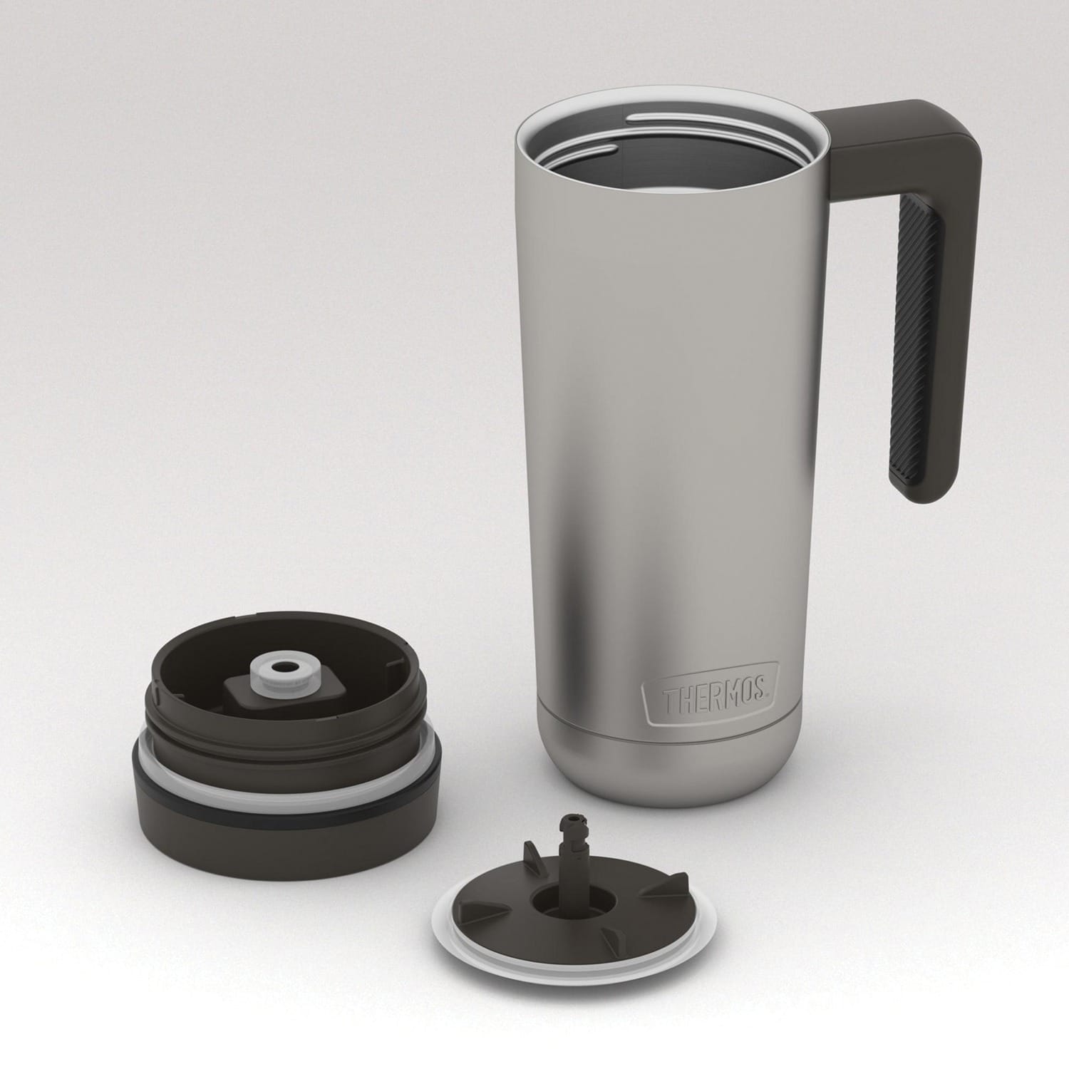Thermos Alta Series Stainless Steel Vacuum-Insulated 18-Oz. Travel Mug, Matte Steel