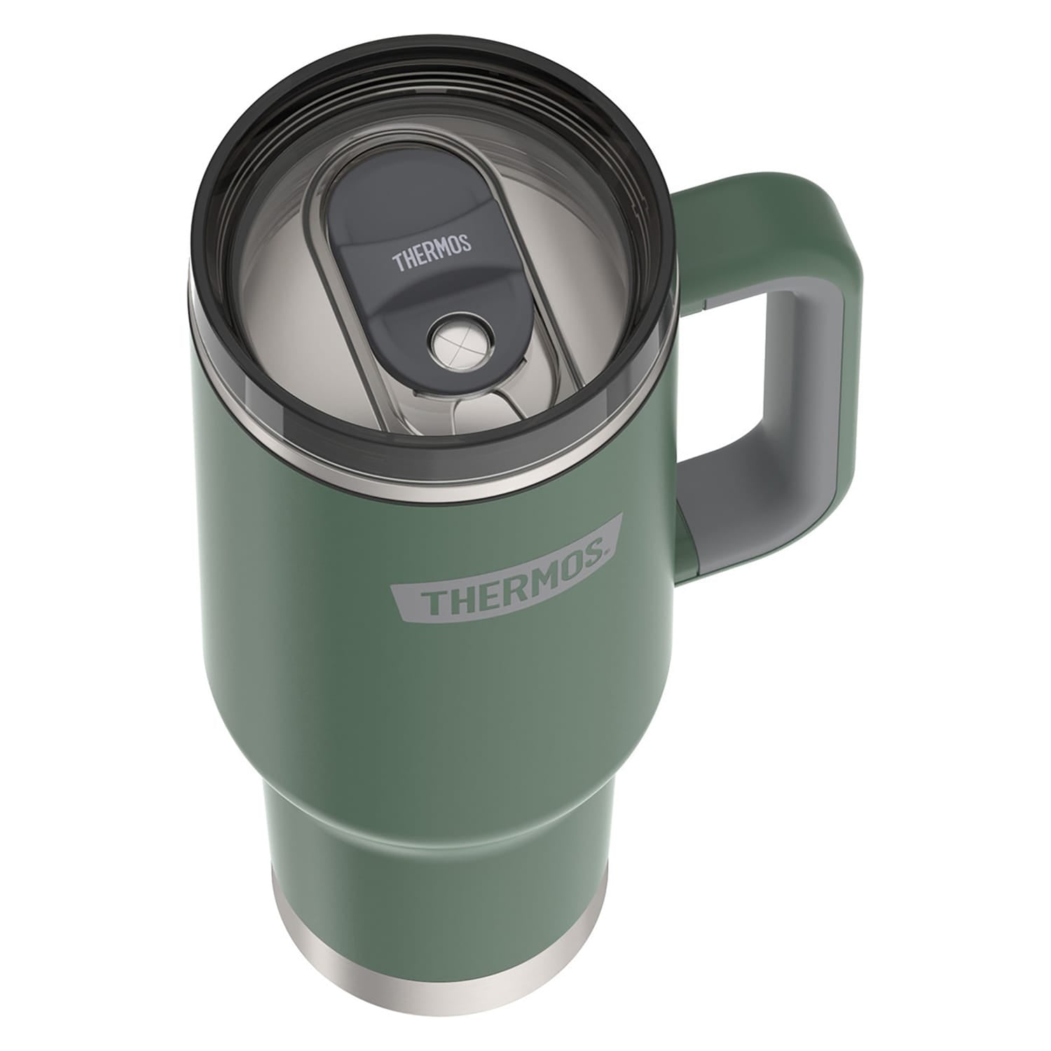 Thermos 40-Oz. Stainless Steel Cup-Holder Mug with Straw, Alpine Green