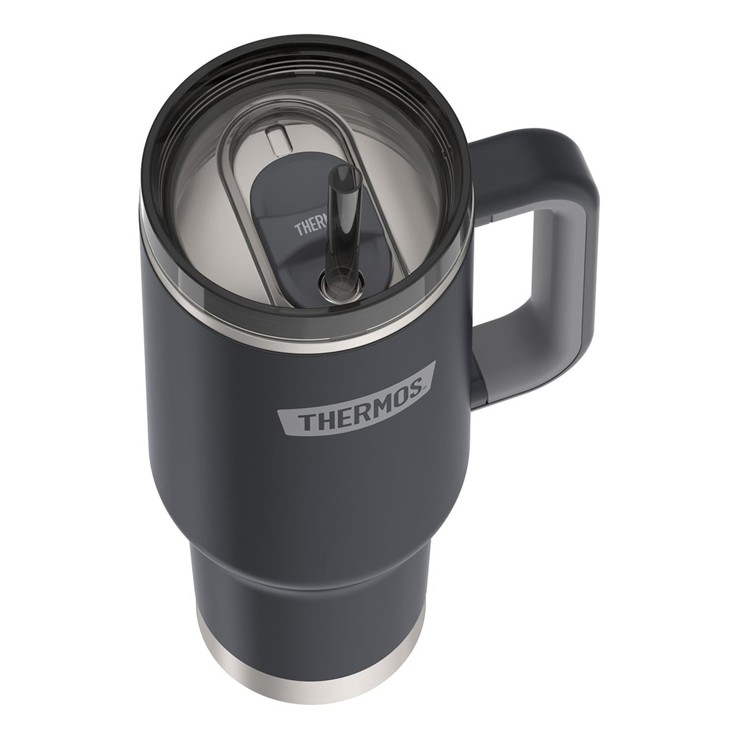 Thermos 40-Oz. Stainless Steel Cup-Holder Mug with Straw, Granite