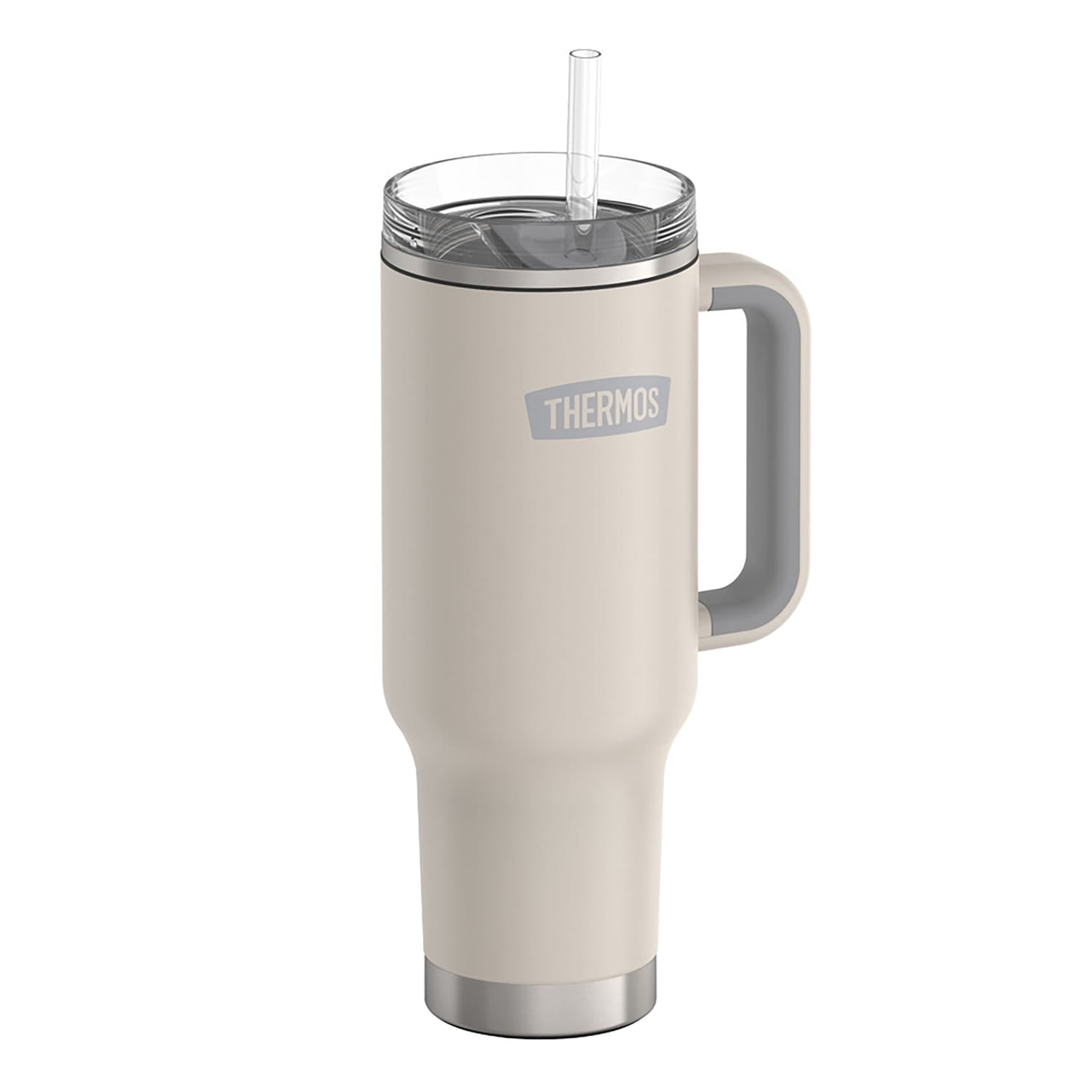 Thermos 40-Oz. Stainless Steel Cup-Holder Mug with Straw, Sandstone