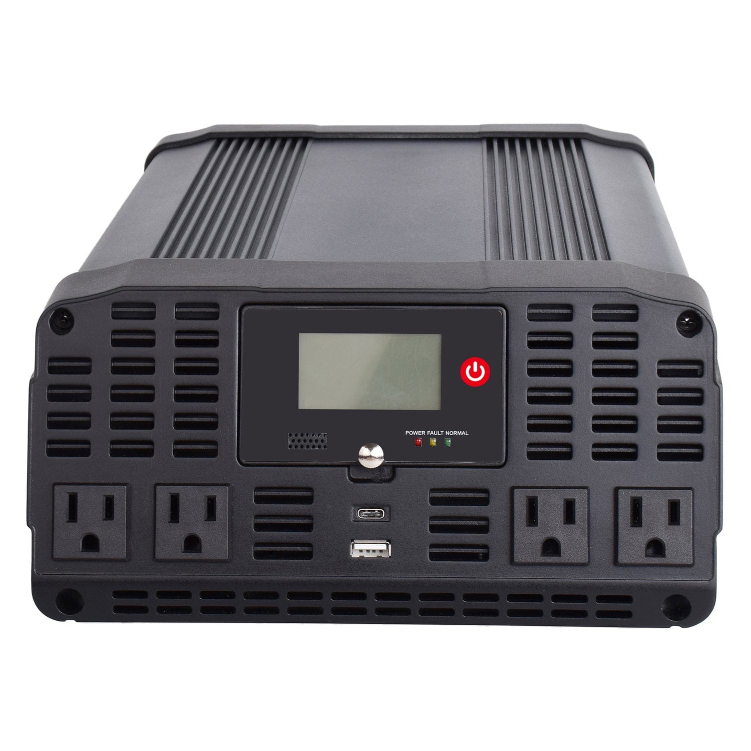Technaxx 4-AC Outlet and 2-USB Port 2000-Continuous-Watt TE22 Pure Sine Wave Vehicle Power Inverter with Battery Connection Cables, 5045