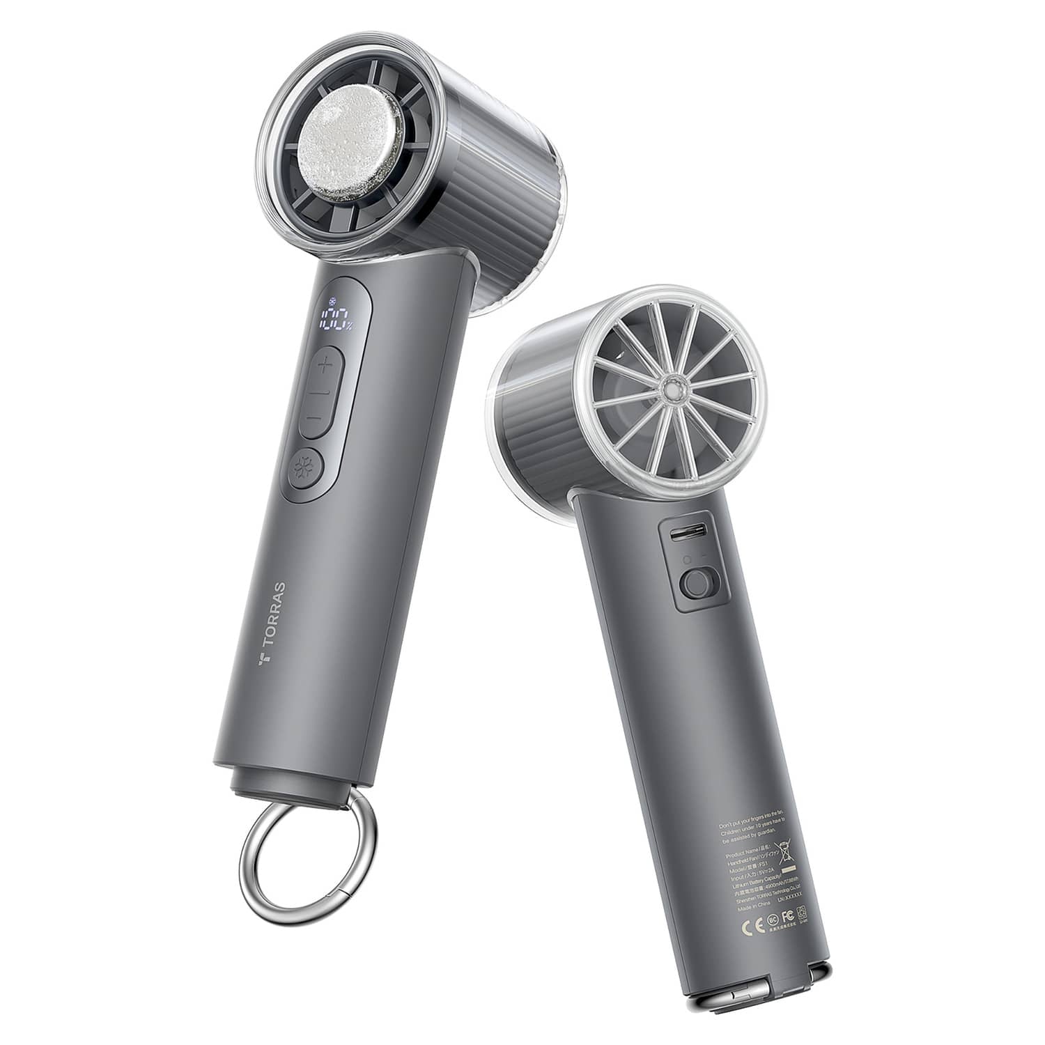 Torras COOLiFY iva Handheld High-Speed Portable Fan with 4900-mAh Battery, Charcoal