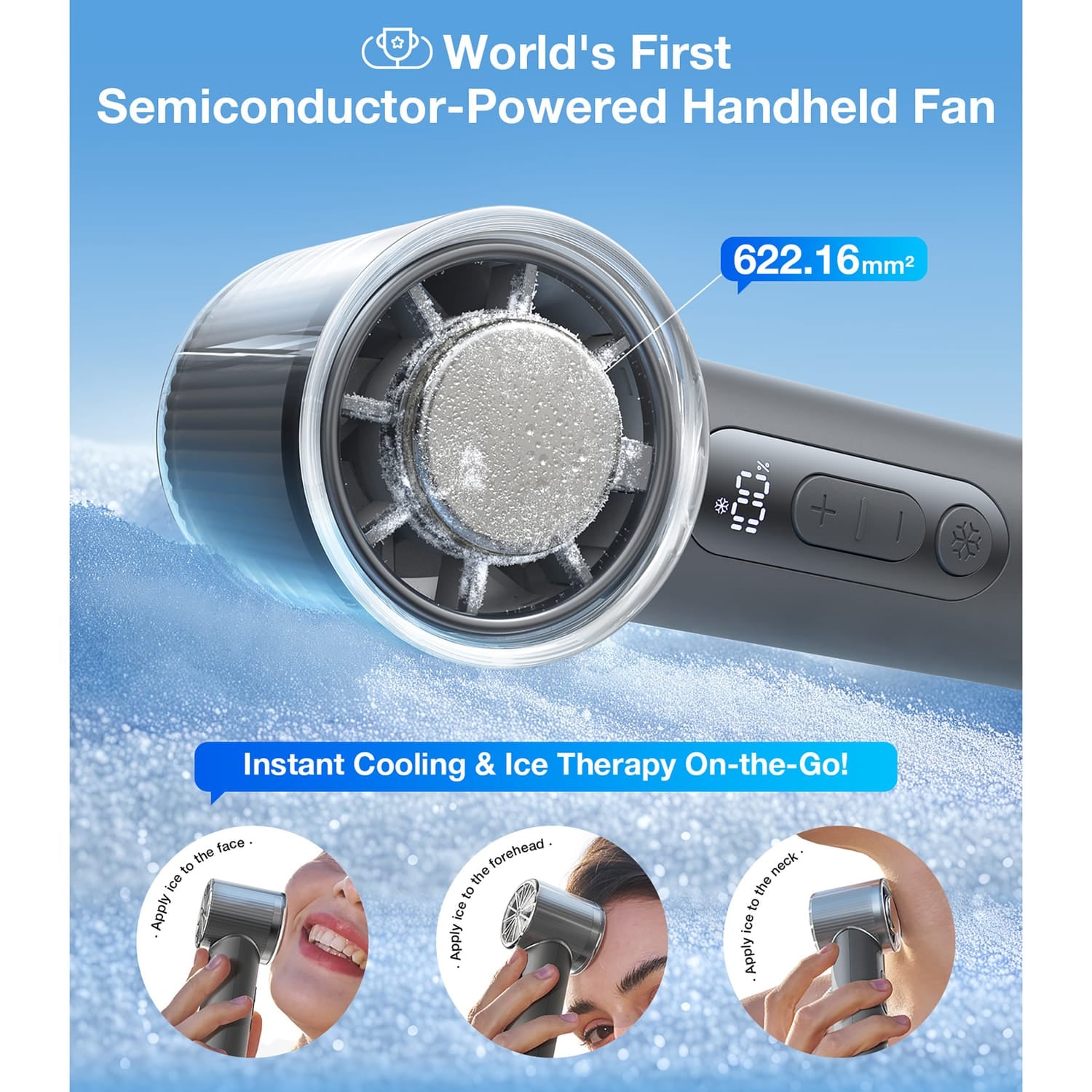 Torras COOLiFY iva Handheld High-Speed Portable Fan with 4900-mAh Battery, Charcoal