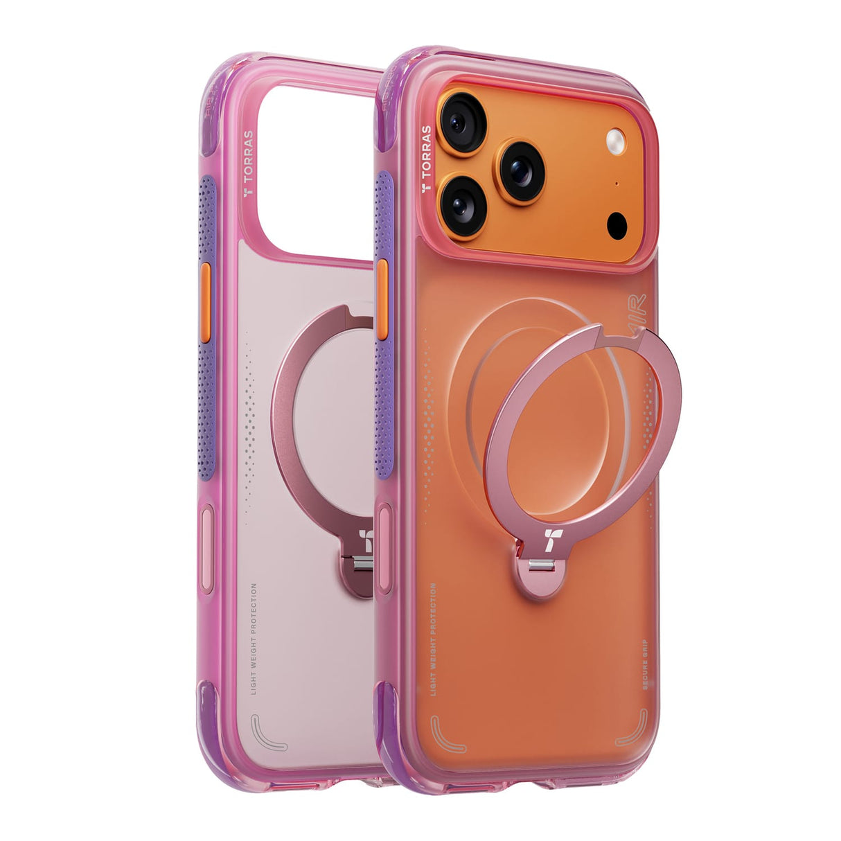 Torras iPhone 17 Pro Ostand Spin Air Case, Neon Sunset