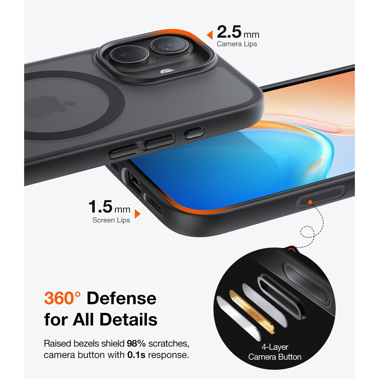 Torras Guardian Magnetic Military-Grade Protective Case, iPhone 17