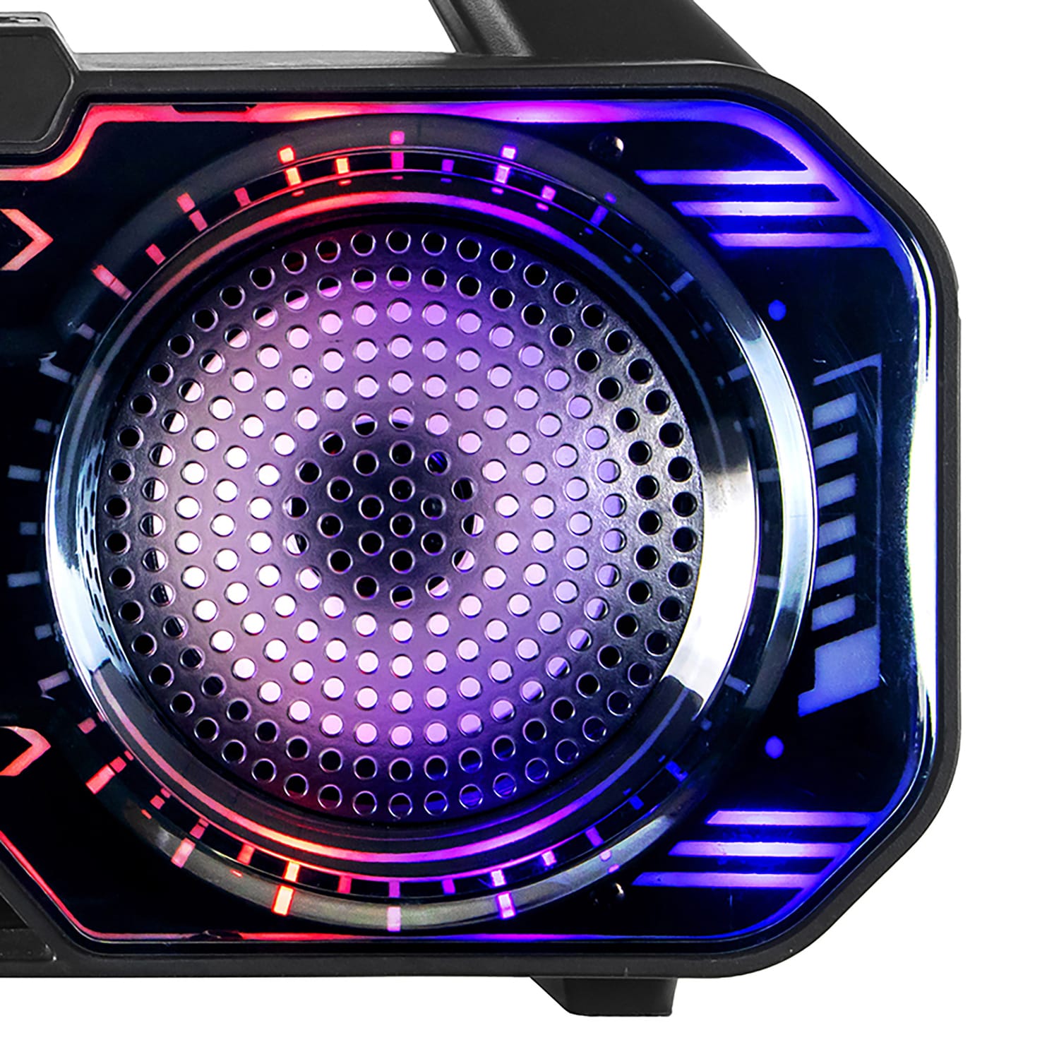 RCA 6-Watt BEAT-4 Portable Bluetooth Boom Box, TWS, Dual Drivers, RGB Lights, USB/microSD Card, FM Radio, up to 6 Hours Play Time
