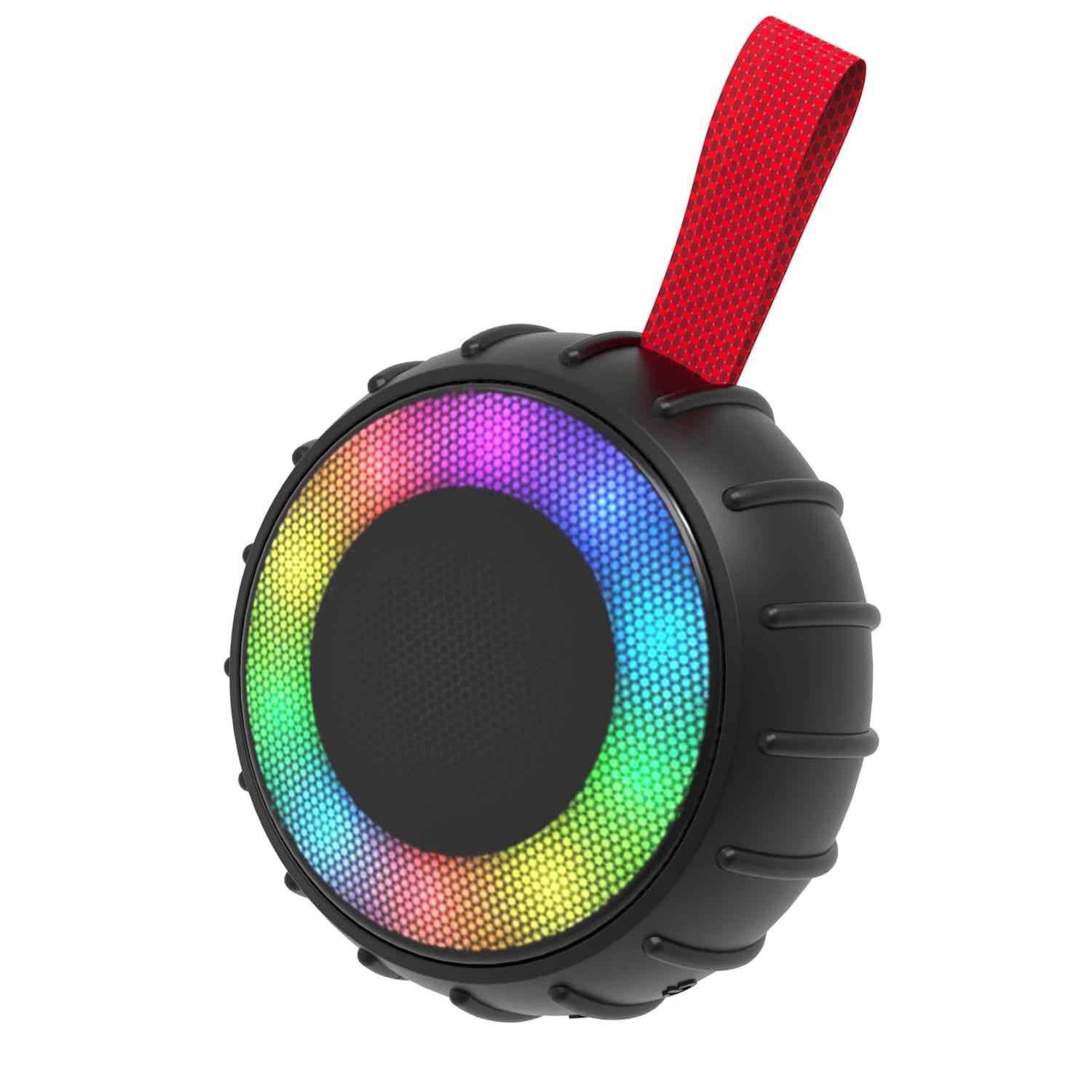 RCA 5-Watt Flame-101 Viper Mini Portable Bluetooth Party Speaker with TWS, RGB Lights, USB/microSD Card/Aux, FM Radio, up to 3 Hours Play Time, Black