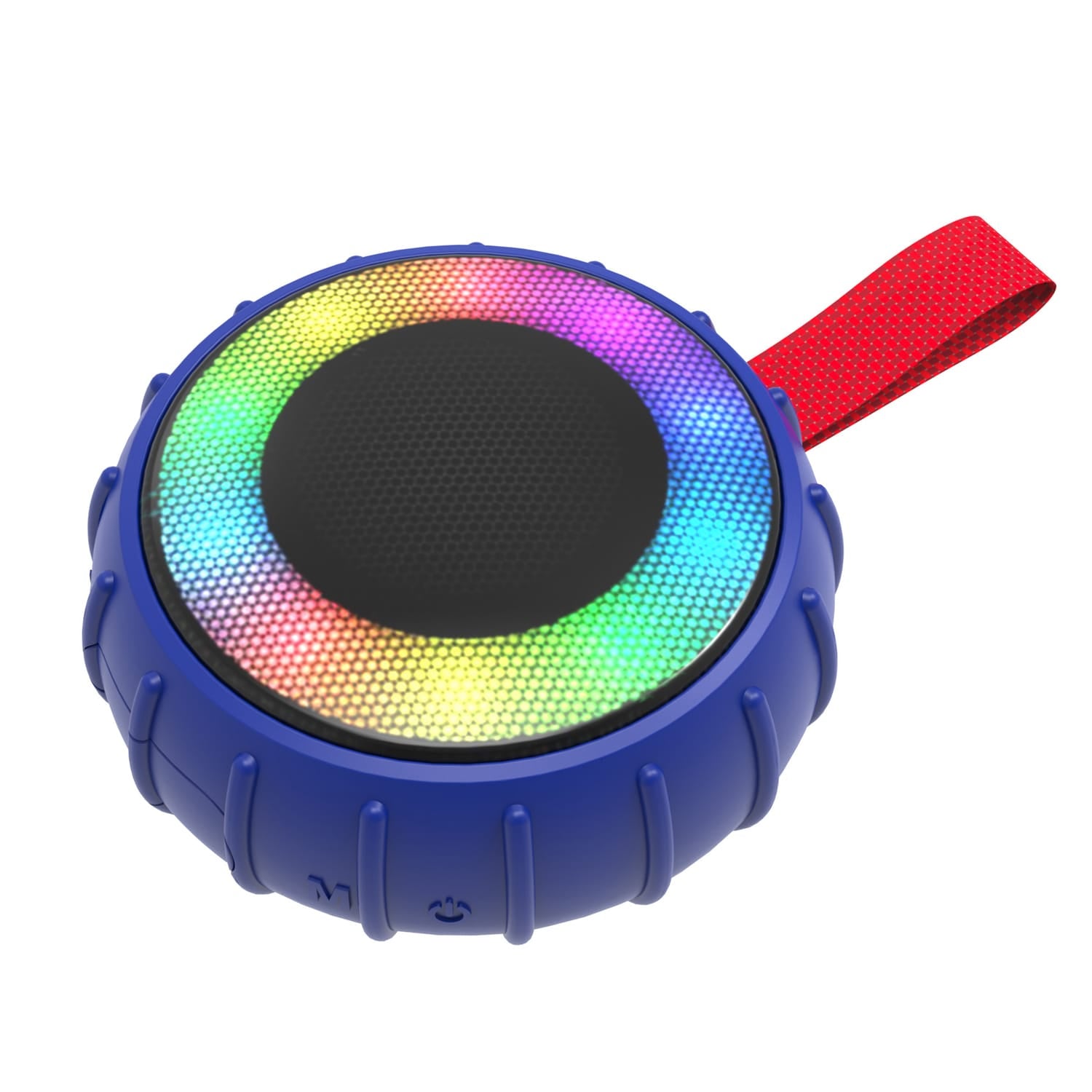RCA 5-Watt Flame-101 Viper Mini Portable Bluetooth Party Speaker with TWS, RGB Lights, USB/microSD Card/Aux, FM Radio, up to 3 Hours Play Time, Blue