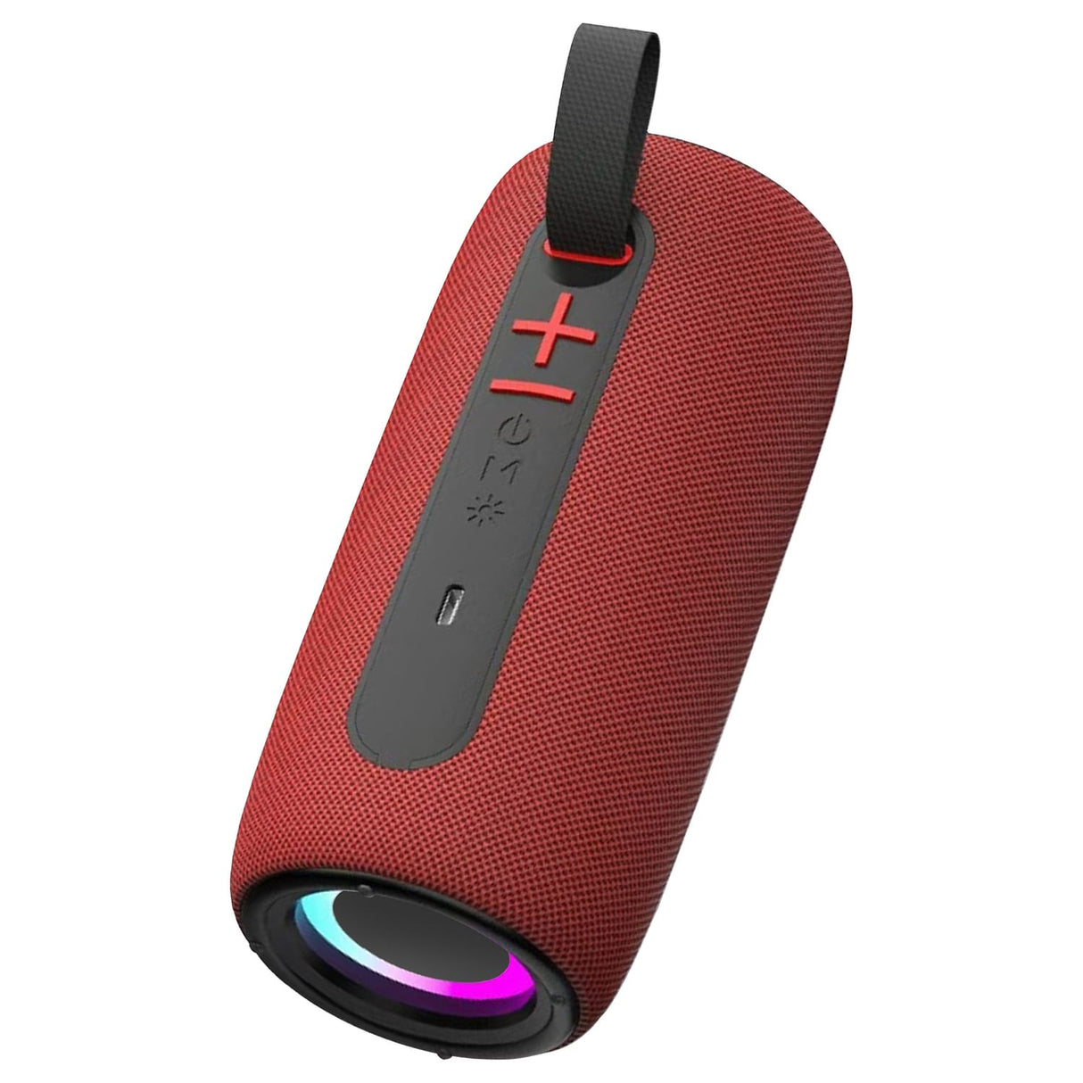 RCA 5-Watt FLEX-4 Mini Bazooka Portable Bluetooth Flame Party Speaker with TWS, Sound FX, USB/microSD Card/Aux, FM, up to 6 Hours Play Time, Red