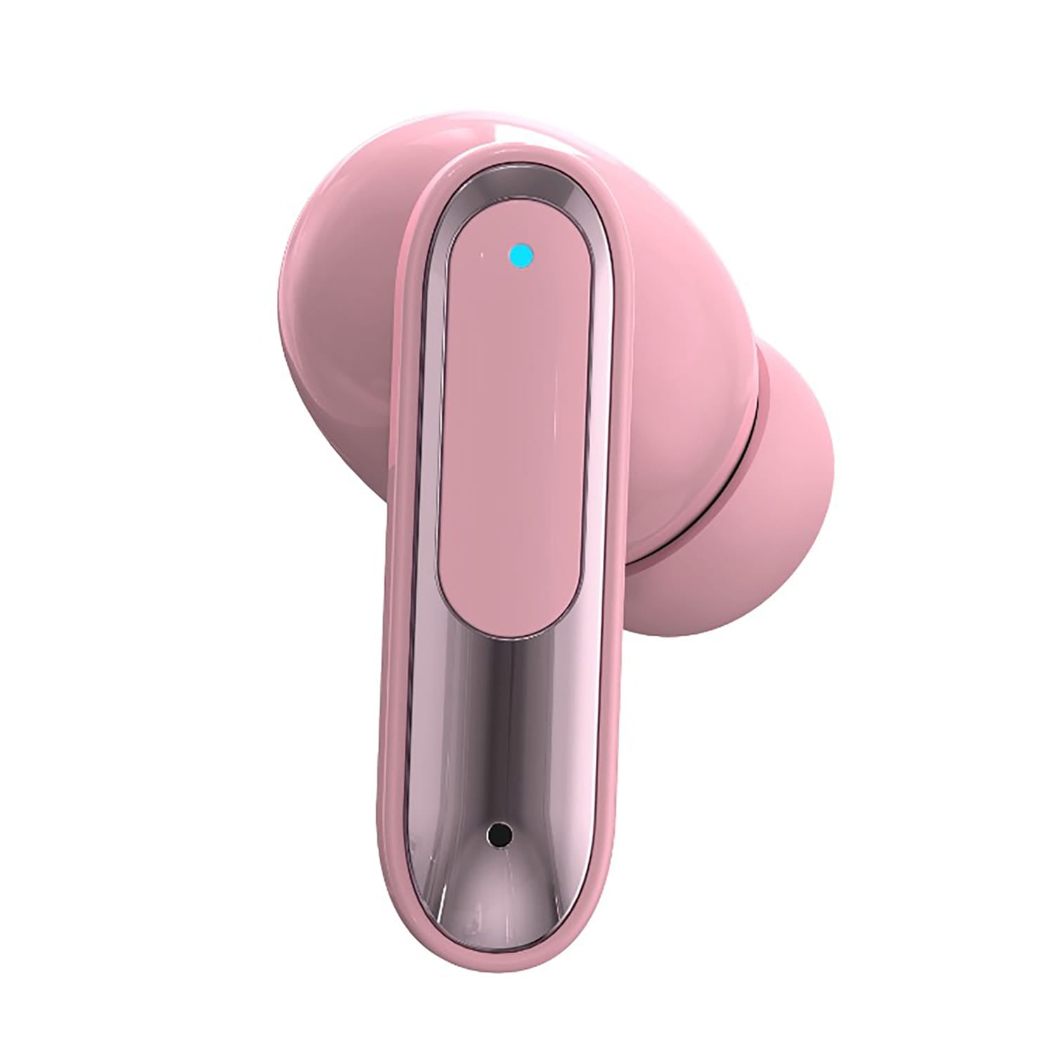 RCA WAVE-45 TWS Bluetooth In-Ear Earbuds with Mics, On-Ear Controls, ANC, Charging Case with Touch Screen, up to 6 Hours Play Time, Pink