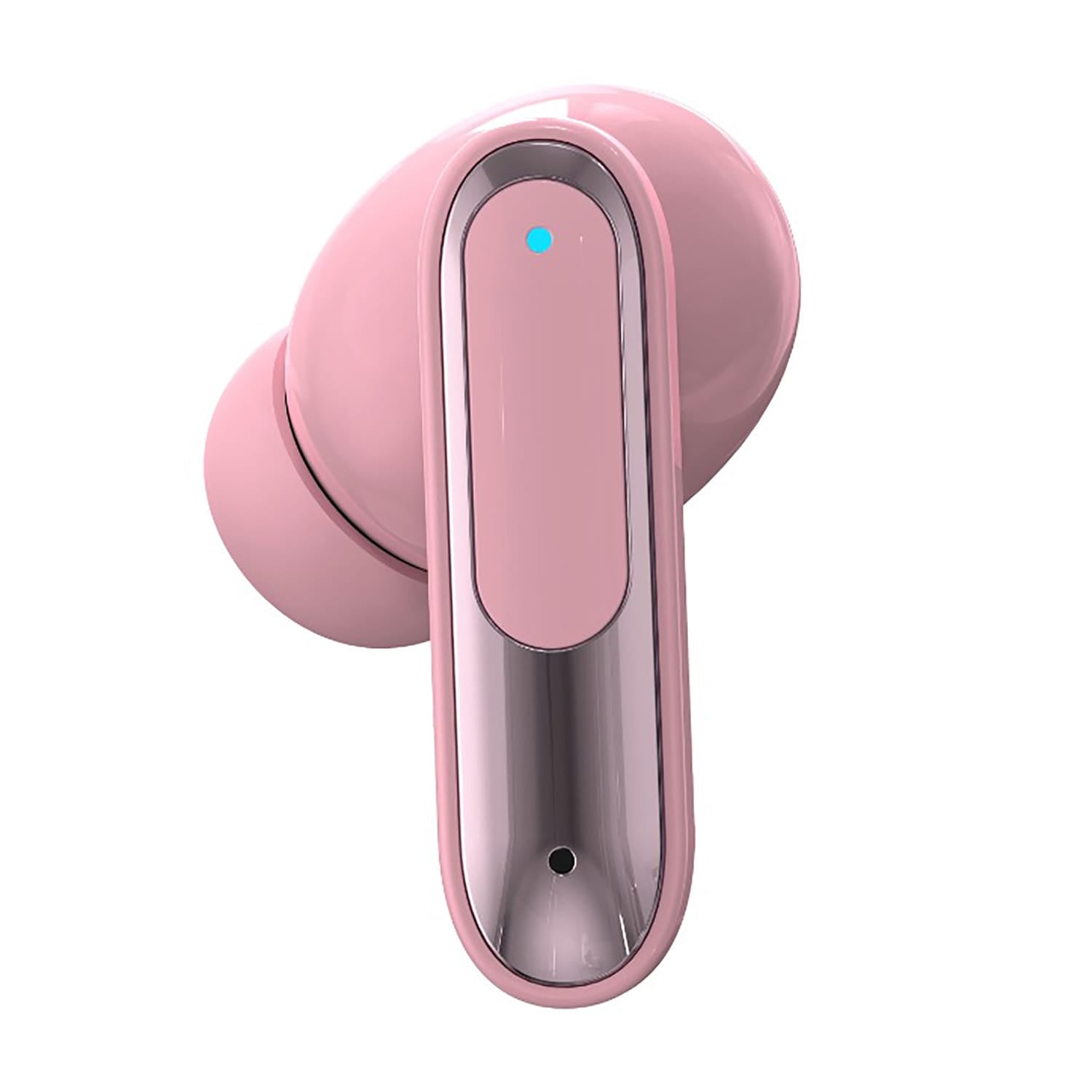 RCA WAVE-45 TWS Bluetooth In-Ear Earbuds with Mics, On-Ear Controls, ANC, Charging Case with Touch Screen, up to 6 Hours Play Time, Pink