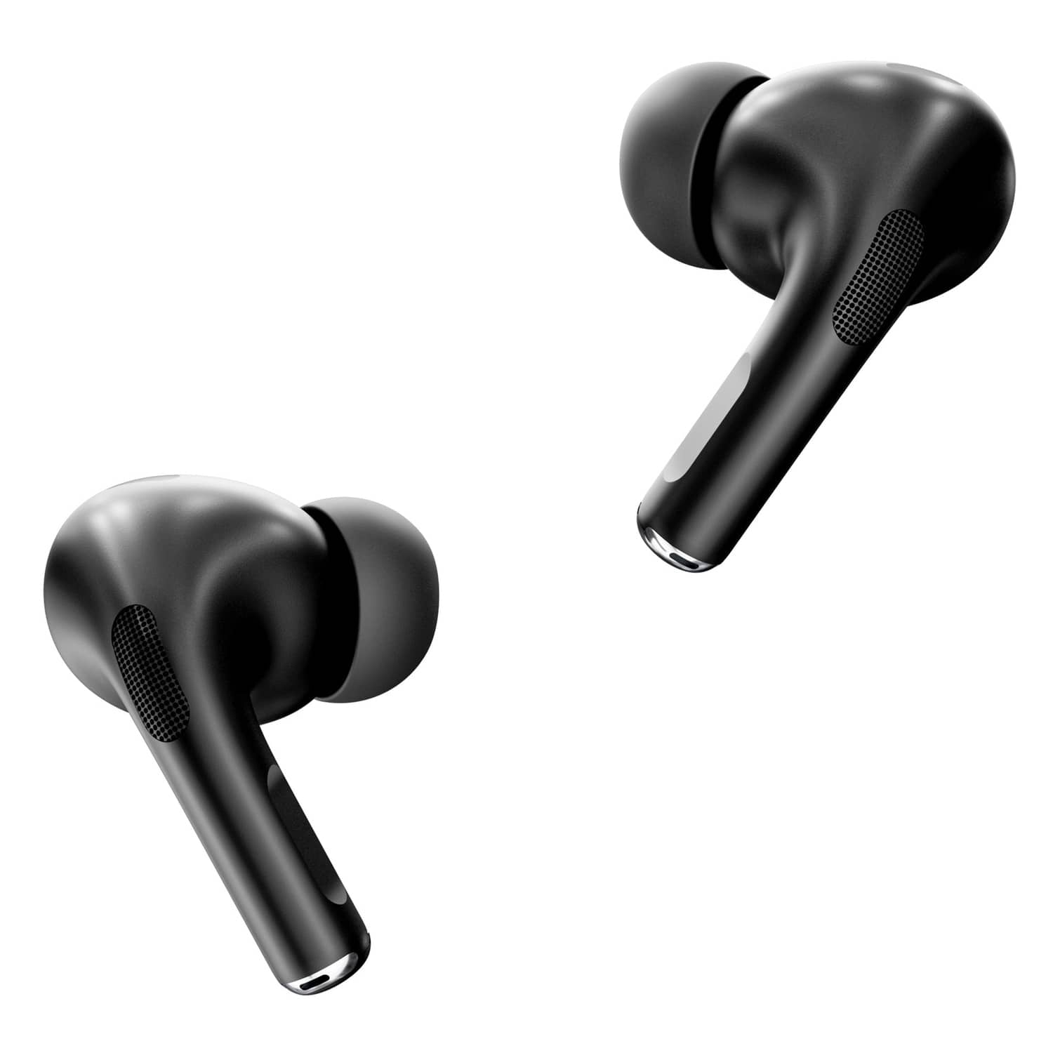 RCA WAVE-48 TWS Bluetooth In-Ear Earbuds with Mics, On-Ear Controls, ANC, Charging Case with Screen, up to 20 Hours Play Time, Black