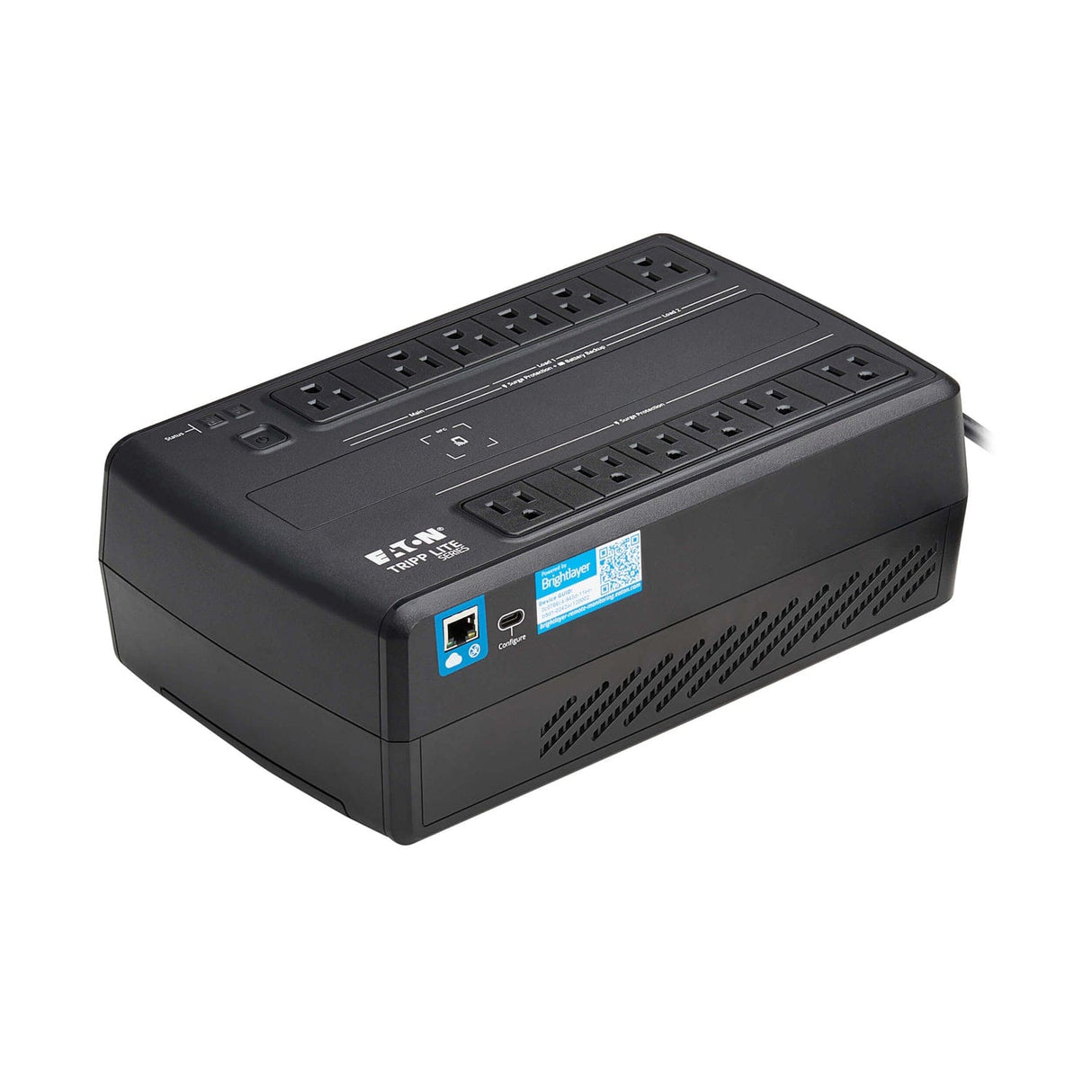 Tripp Lite by Eaton 12-AC Outlet and LAN/Coax 750VA/450W Cloud-Connected Line-Interactive Desktop UPS, AVR, 316-Joules Surge Protection, 5-Ft. Cord