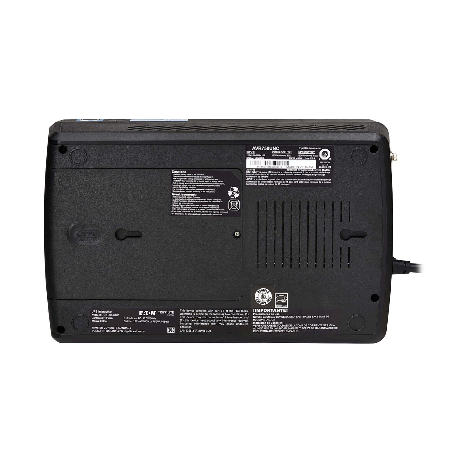 Tripp Lite by Eaton 12-AC Outlet and LAN/Coax 750VA/450W Cloud-Connected Line-Interactive Desktop UPS, AVR, 316-Joules Surge Protection, 5-Ft. Cord