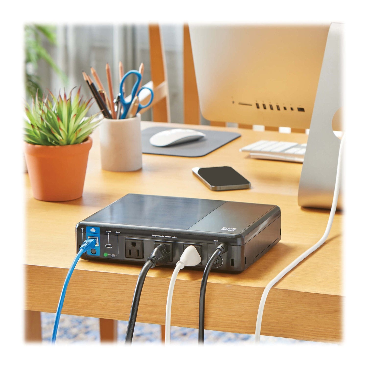 Tripp Lite by Eaton 3-AC Outlet 350-VA/210-Watt PC/Network/POS Cloud-Connected Desktop UPS with 190-Joules Surge Protection, 5-Ft. Cord, BC350RNC