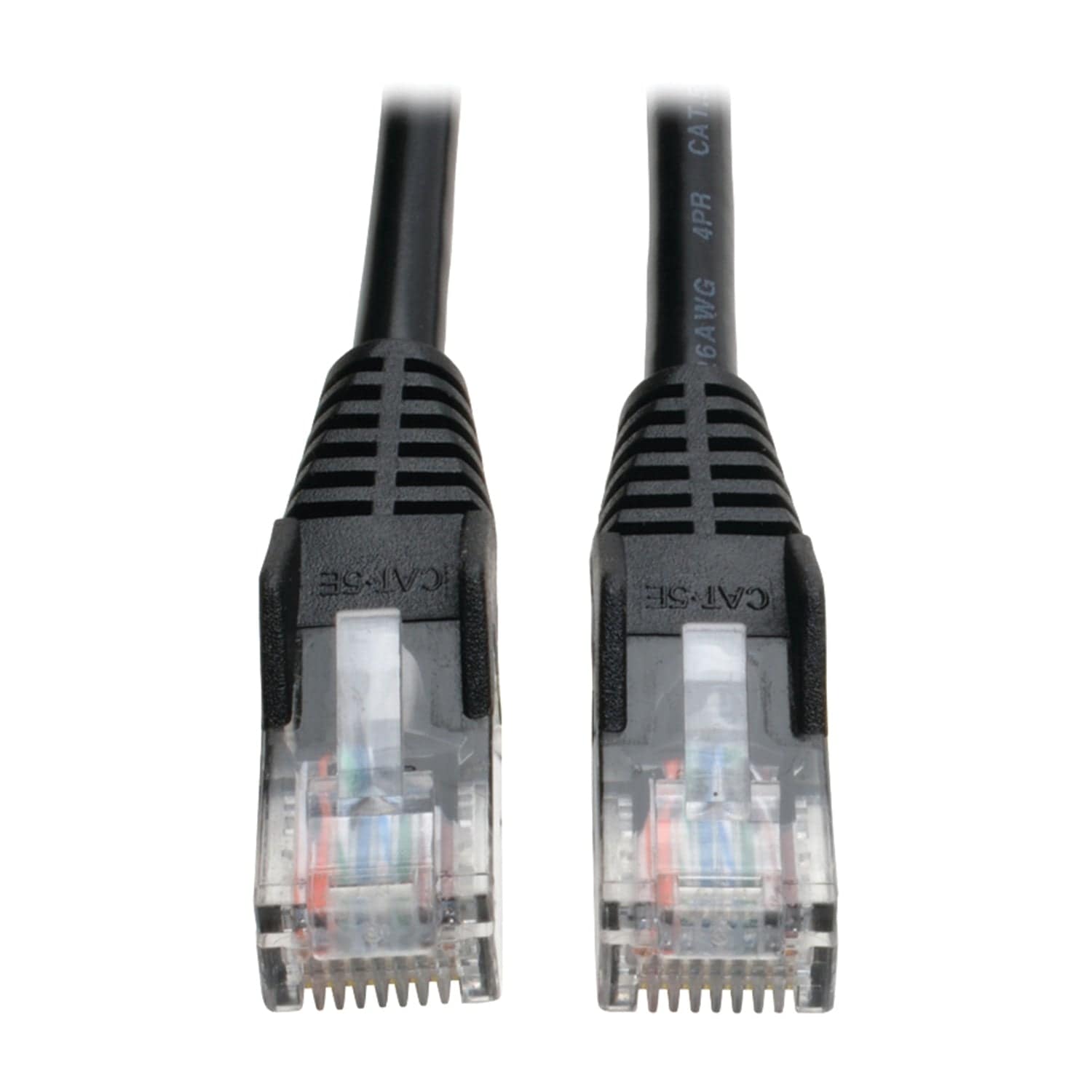 Tripp Lite by Eaton CAT-5/5E Snagless Molded Solid UTP Ethernet Cable, Black, 25 Ft.
