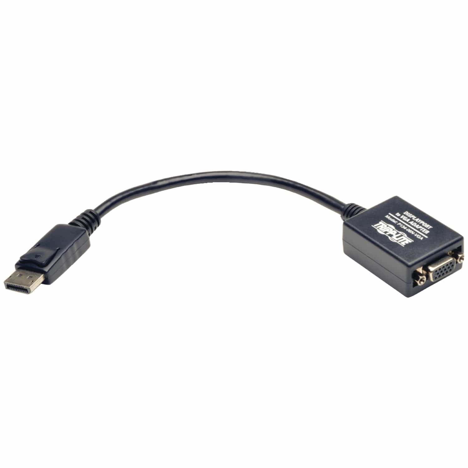 Tripp Lite by Eaton 1080p/1200 DisplayPort Male to VGA Female Active Cable Adapter, 6 In., Black, P134-06N-VGA