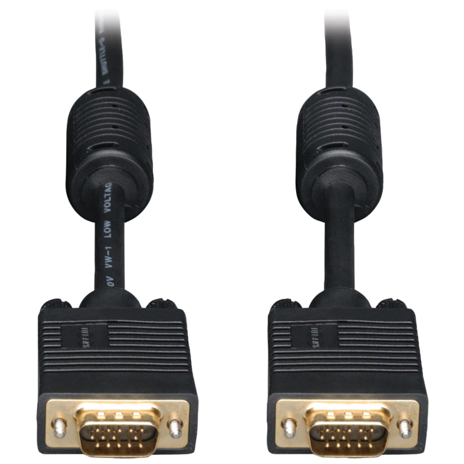 Tripp Lite by Eaton 1536/1080p VGA Male/Male HD15 High-Resolution RGB Coaxial Cable, Black, P502, 6 Ft.