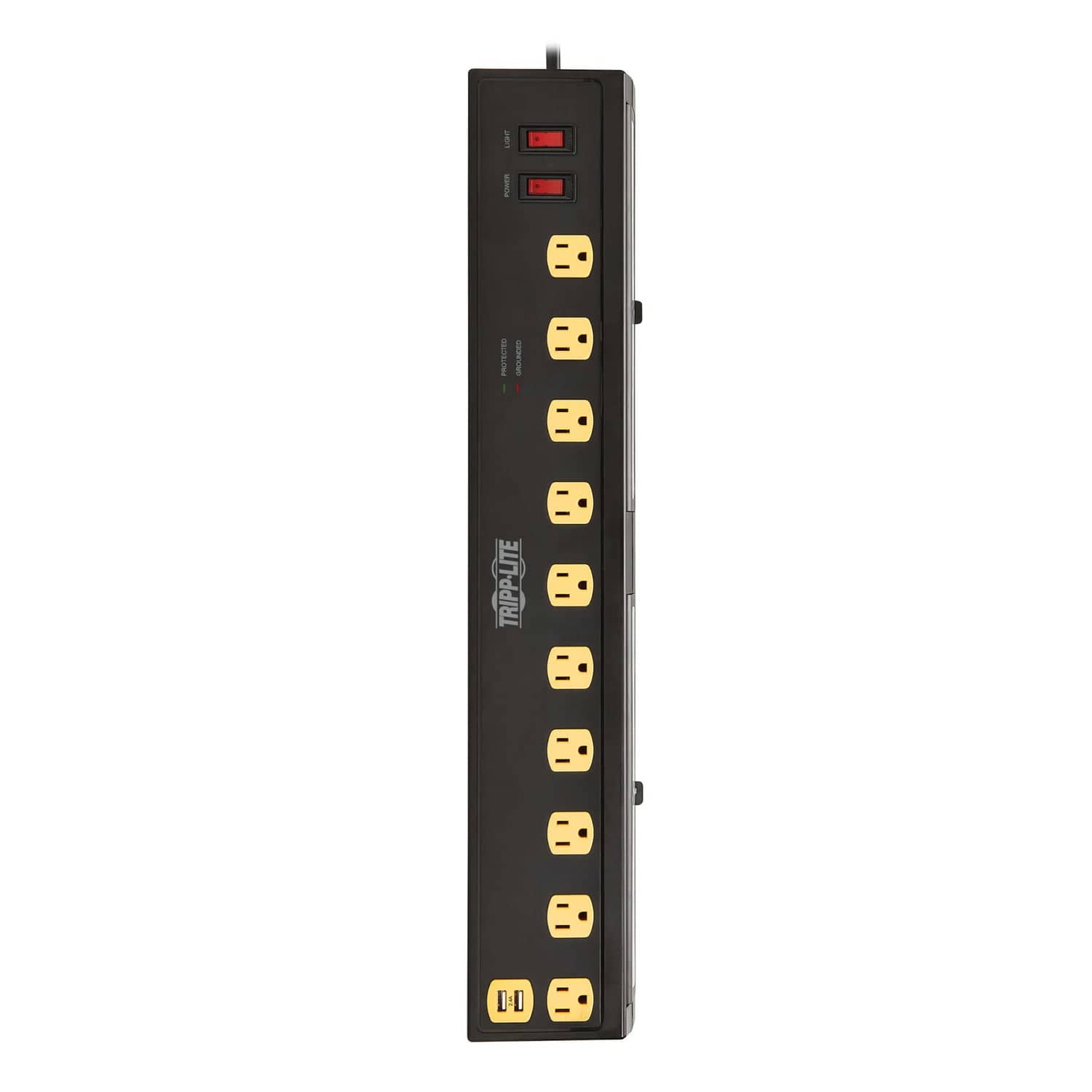 Tripp Lite by Eaton 10-AC Outlet and 2-USB Port 1350-Joules Protect It! Surge Protector Power Strip with Swivel Light Bars, 6-Ft. Cord, TLP1006USB