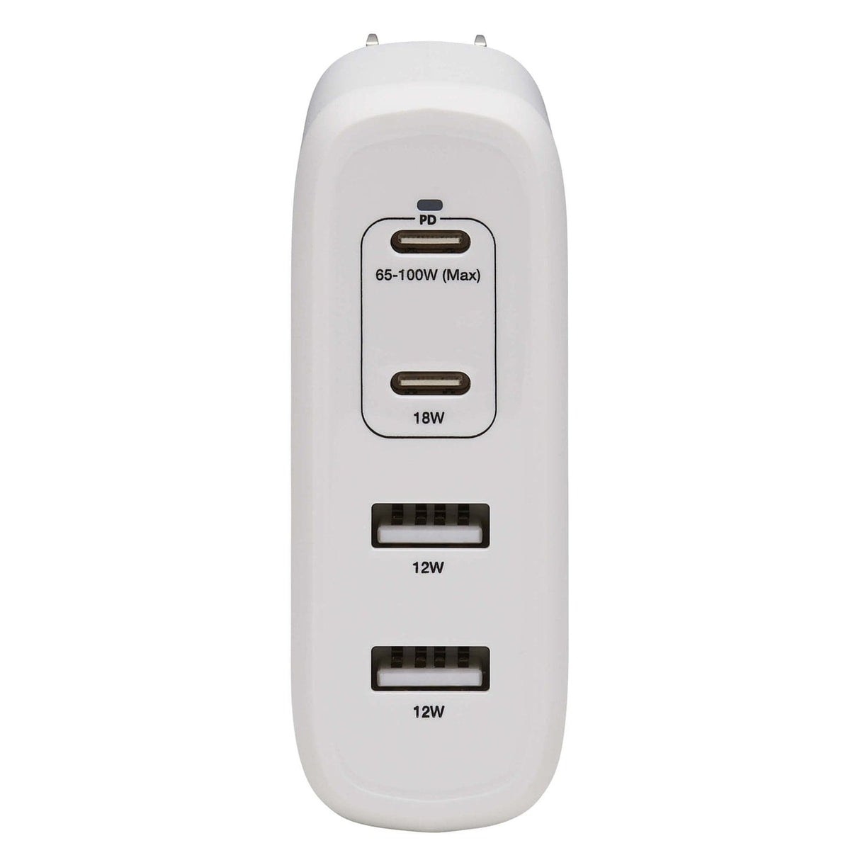 Tripp Lite by Eaton 4-Port 100-Watt PD Compact USB Wall Charger, GaN Technology, White