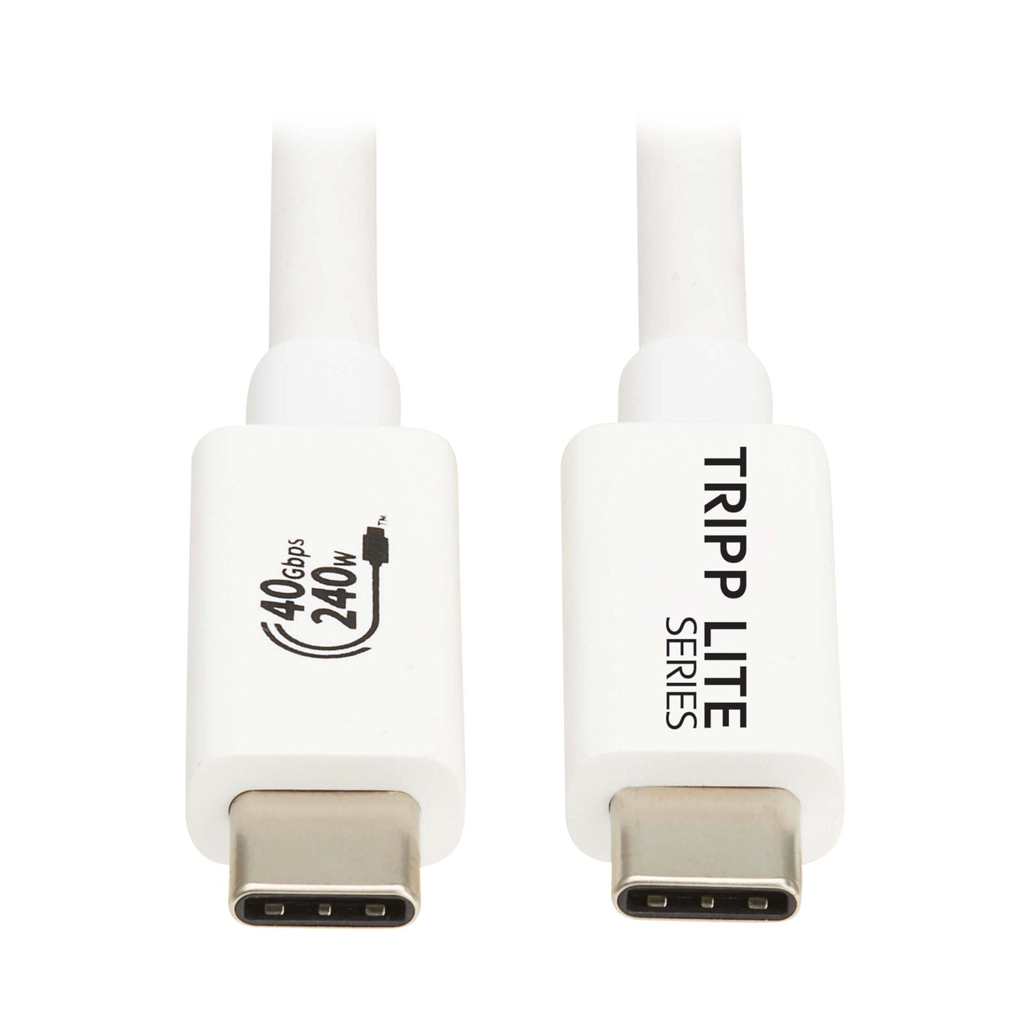Tripp Lite by Eaton USB4 Charge-and-Sync 40-Gbps 240-Watt USB-C PD Cable, White, 3.3 Ft., U521-1P0M-WH